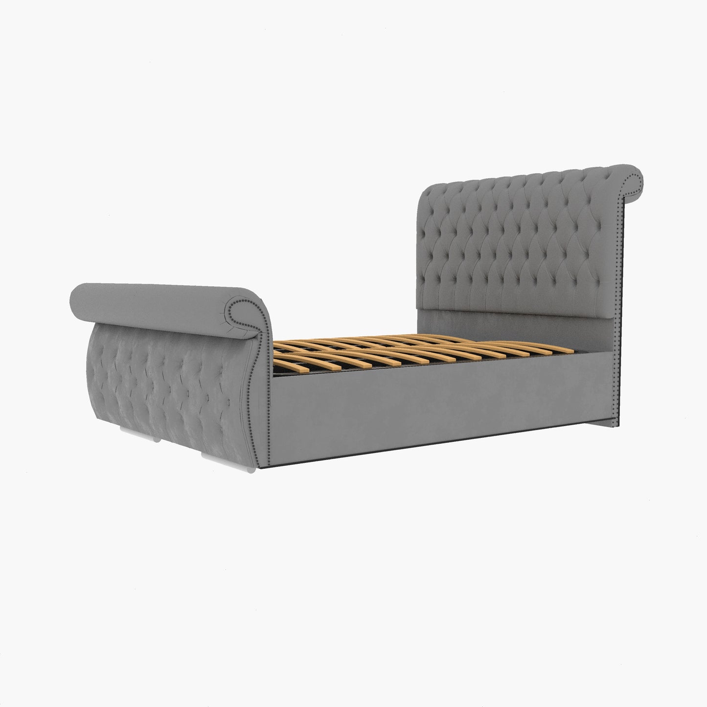 Swan Sleigh Chesterfield Upholstered Bed
