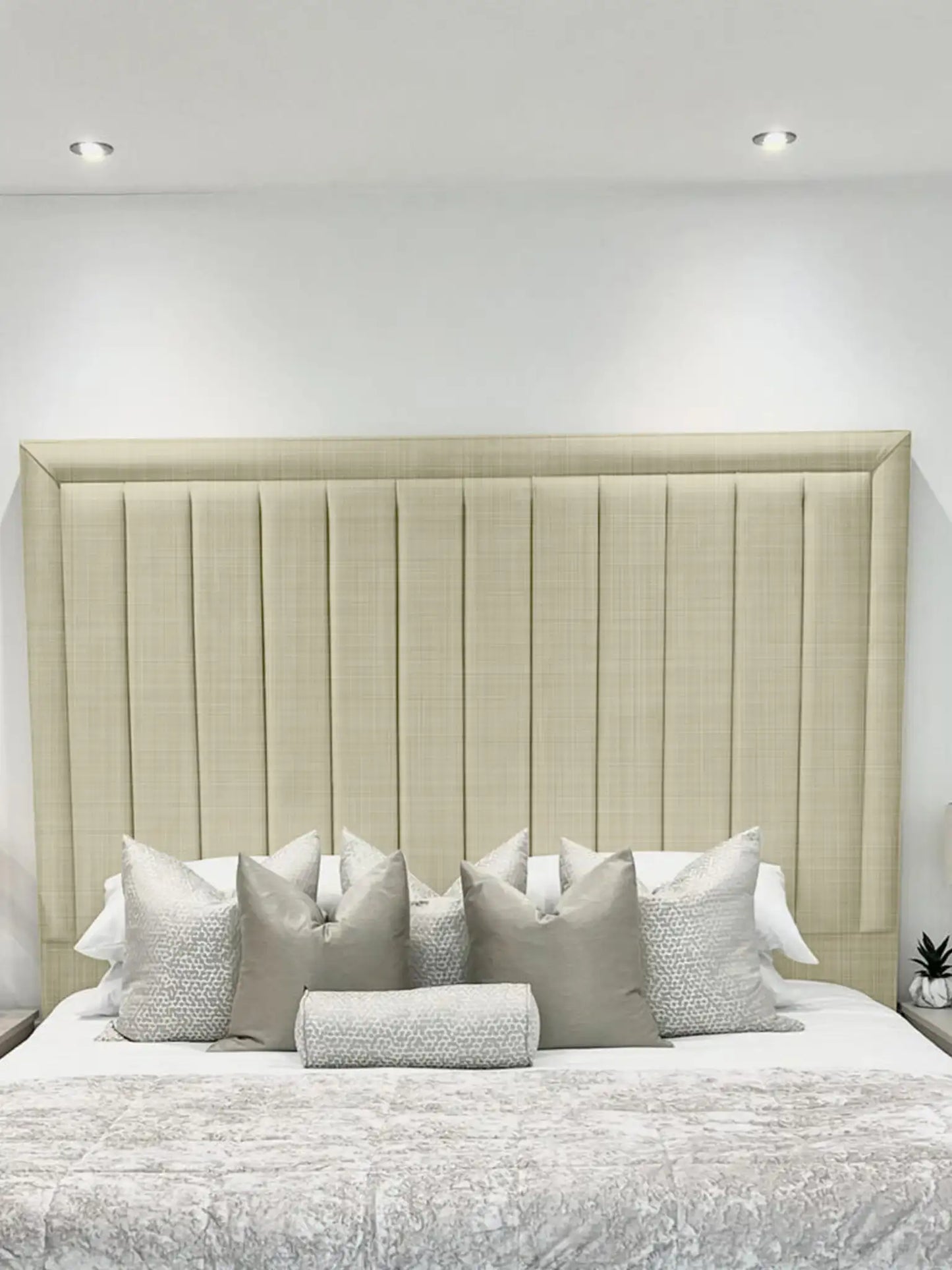 Hampton panel upholstered bed