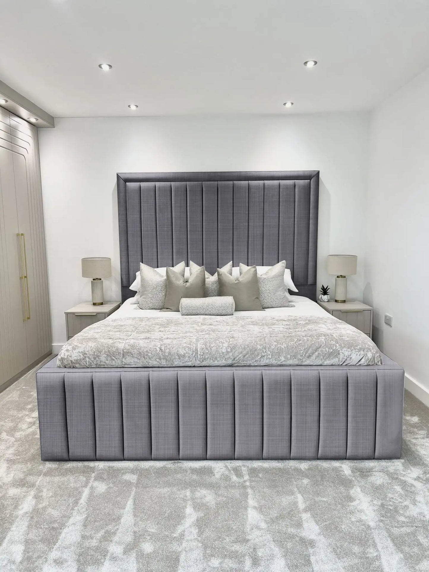 Hampton panel upholstered bed