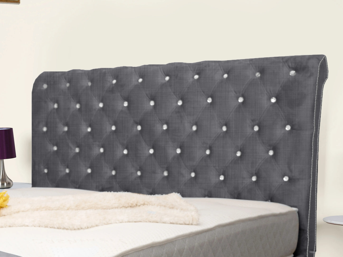 Swan Sleigh Chesterfield Upholstered Bed