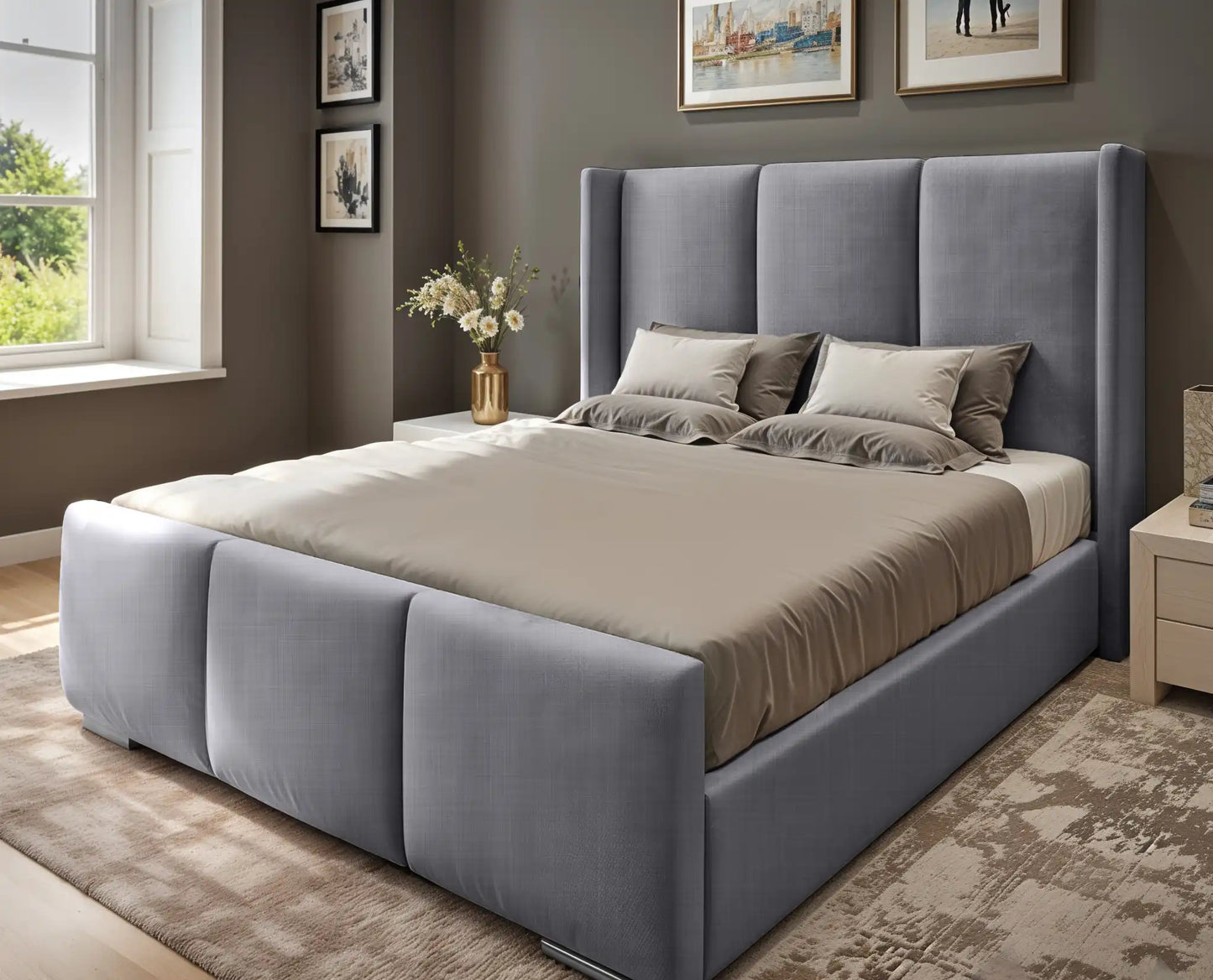 Miami winged Upholstered Bed