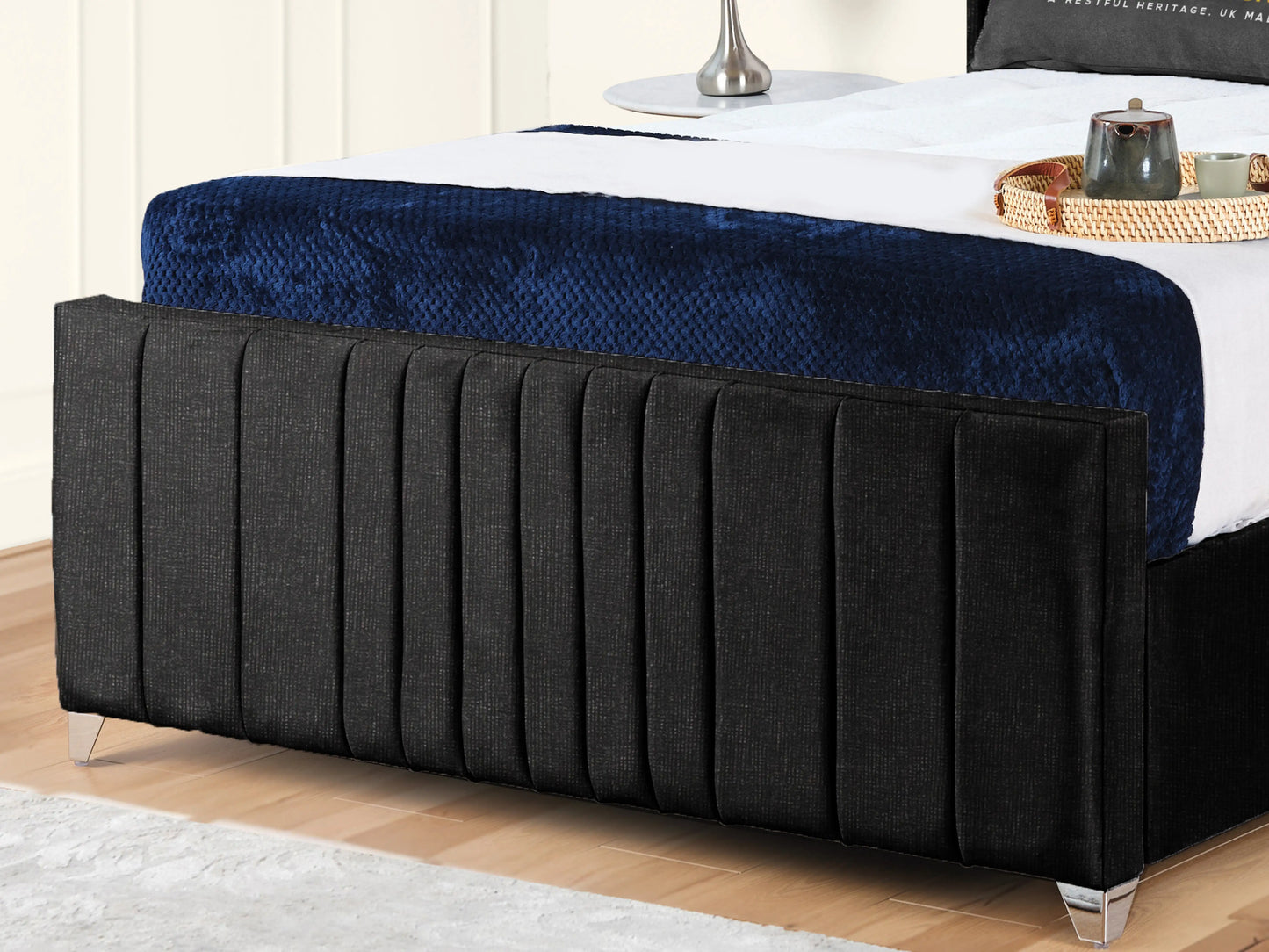 Valencia Lined Wings Upholstered Bed