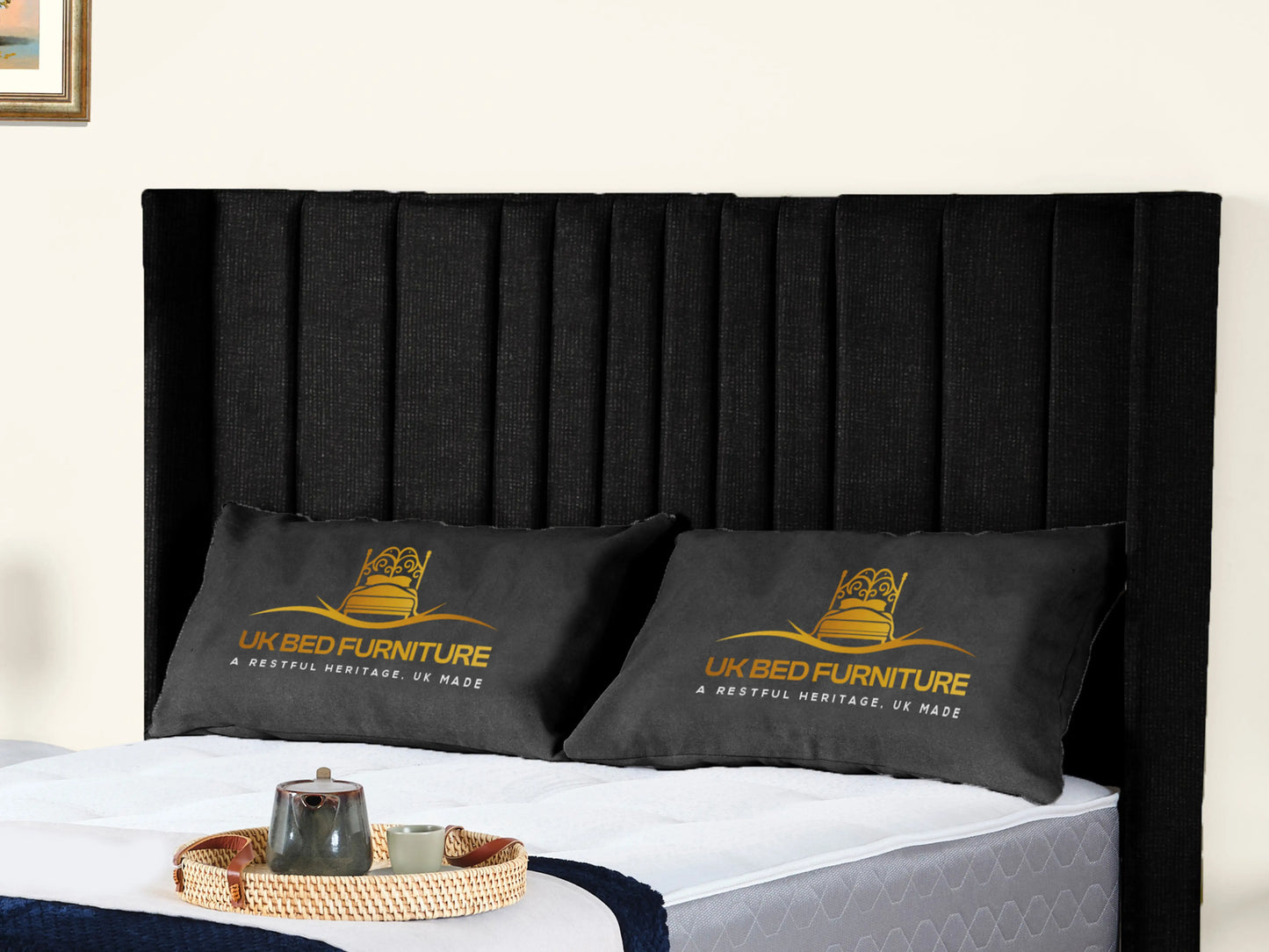 Valencia Lined Wings Upholstered Bed