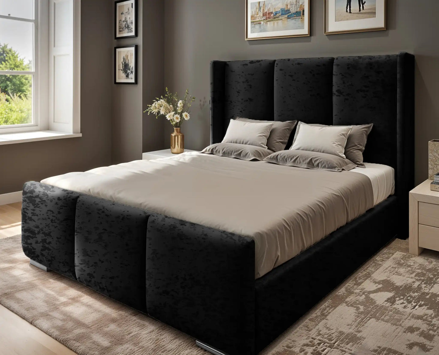 Miami winged Upholstered Bed