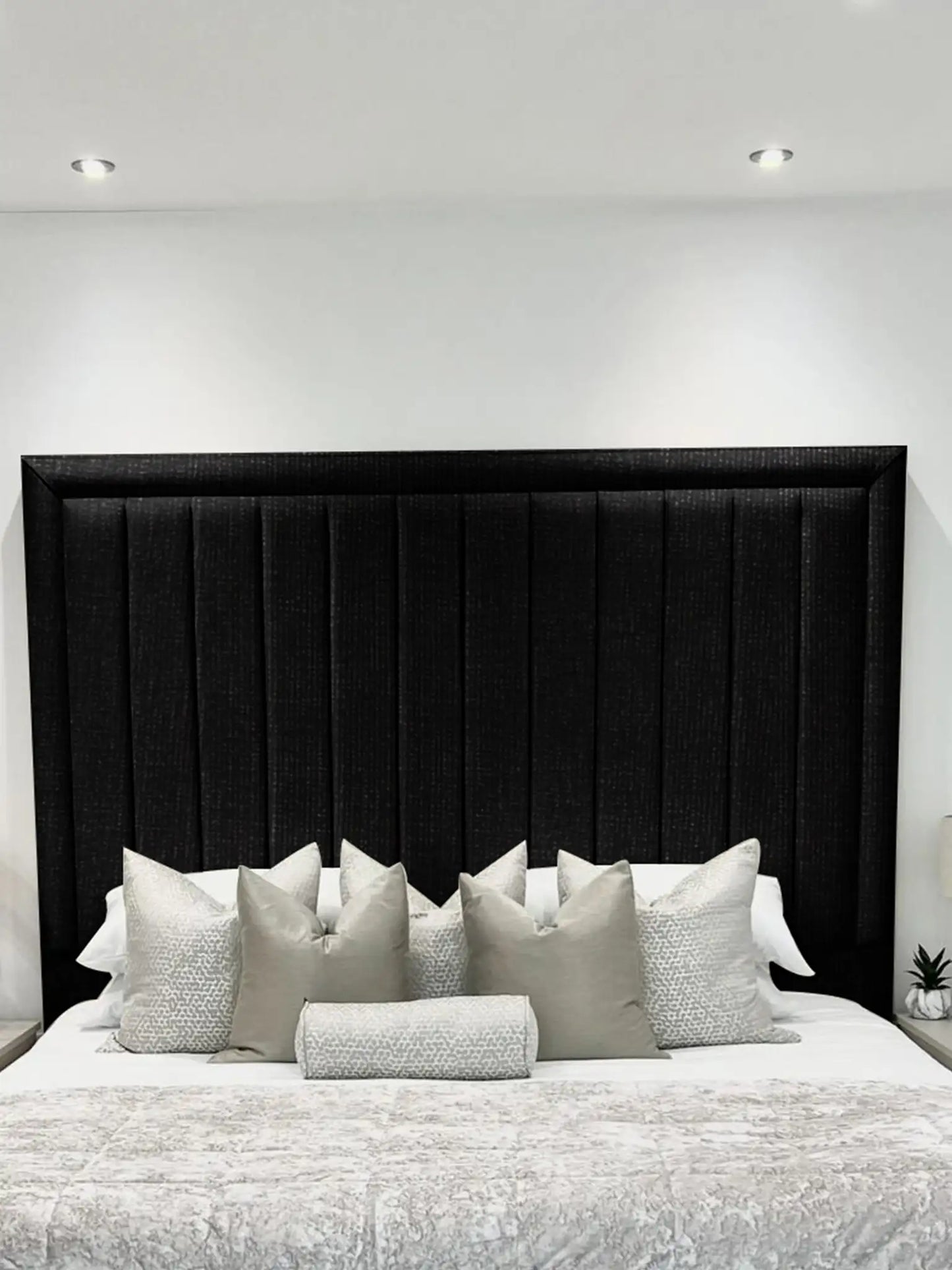 Hampton panel upholstered bed