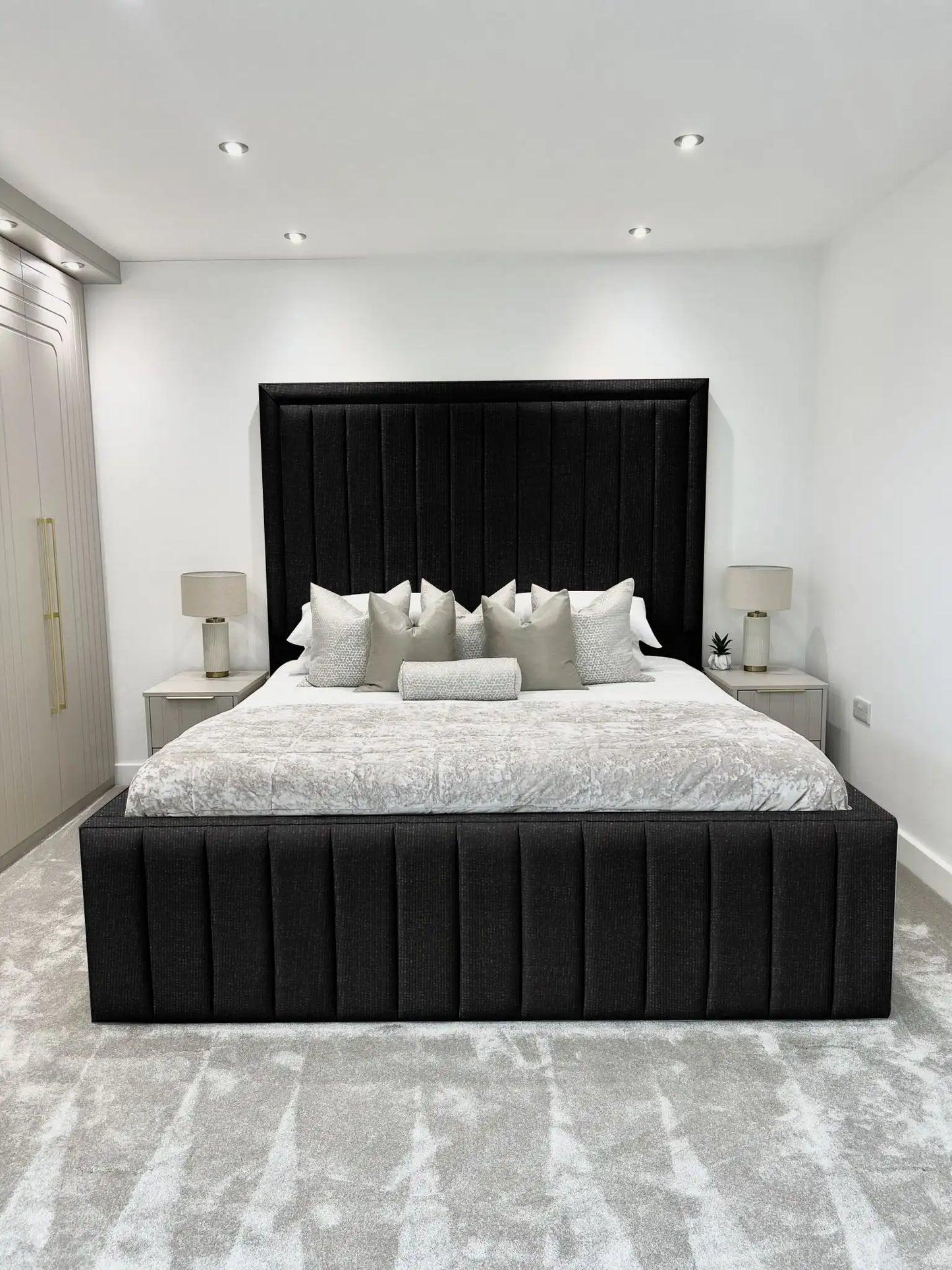 Hampton panel upholstered bed