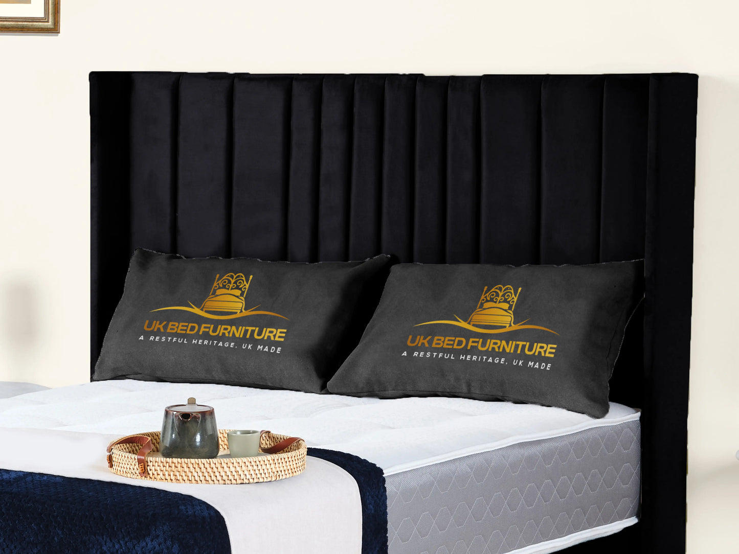 Valencia Lined Wings Upholstered Bed
