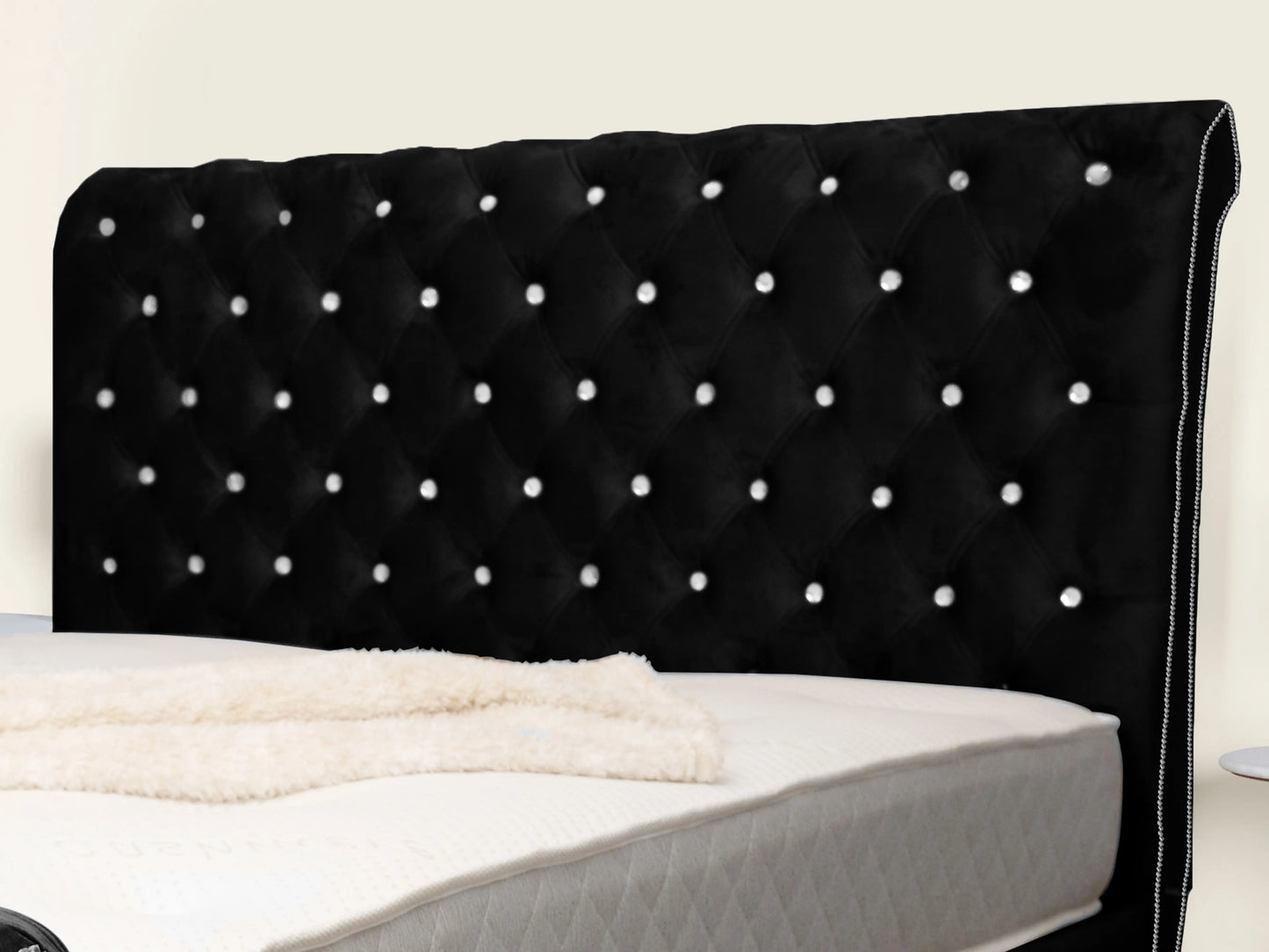 Swan Sleigh Chesterfield Upholstered Bed