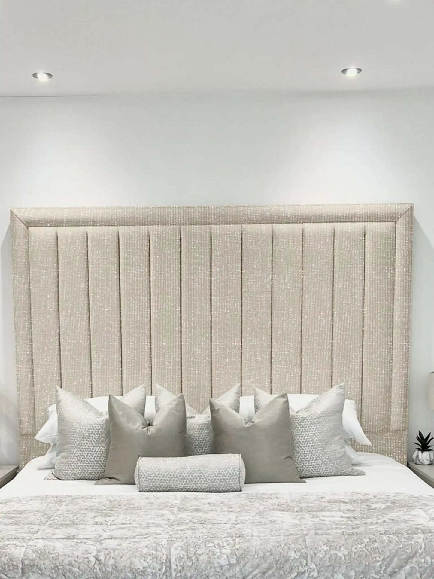 Hampton panel upholstered bed