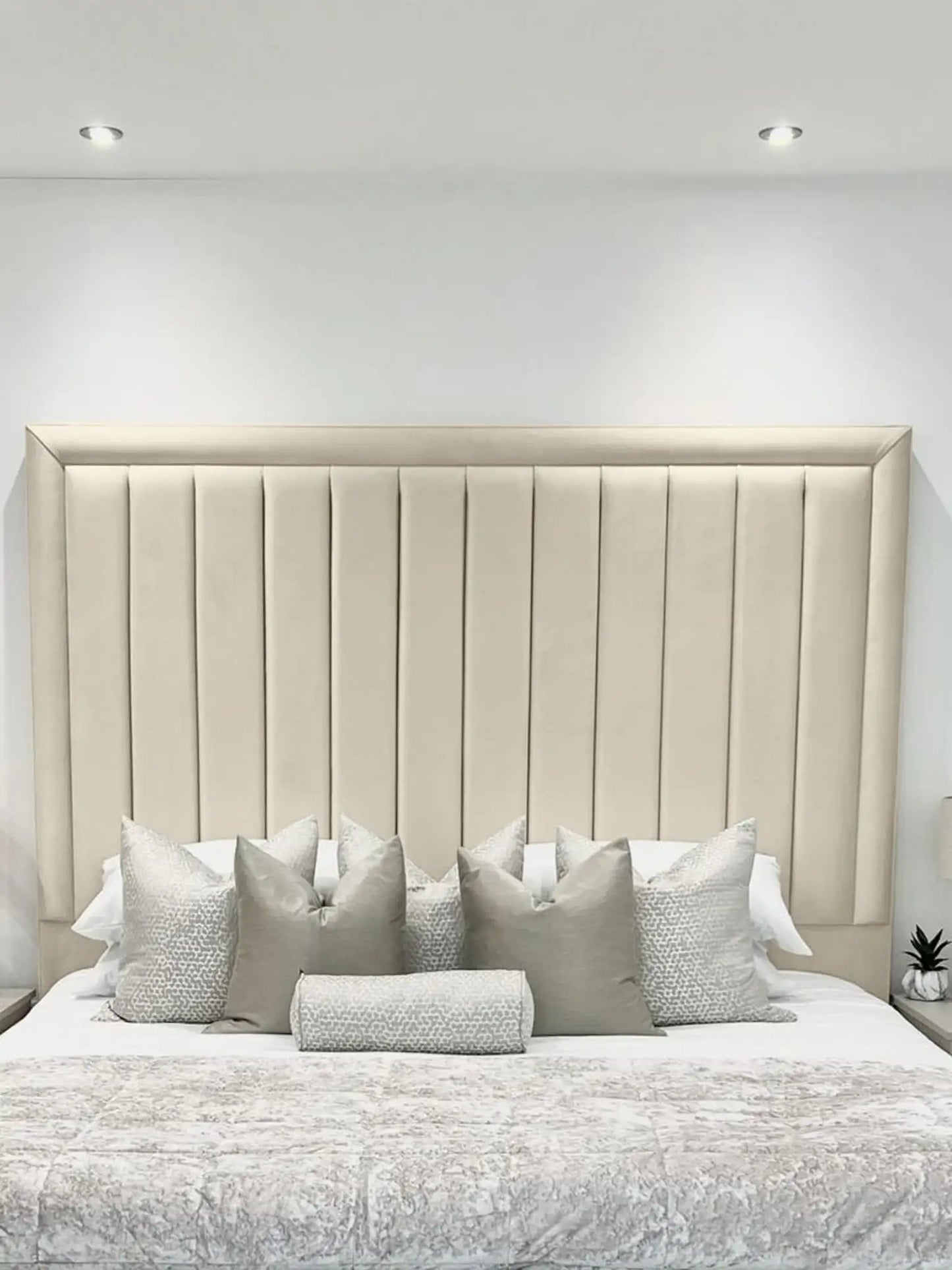 Hampton panel upholstered bed