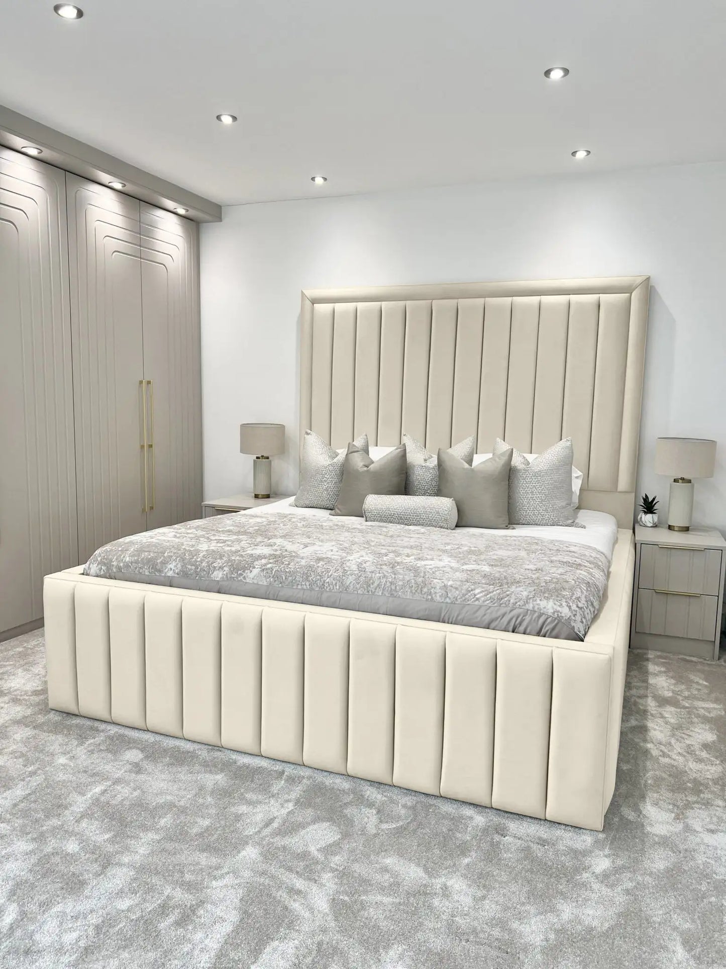 Hampton panel upholstered bed