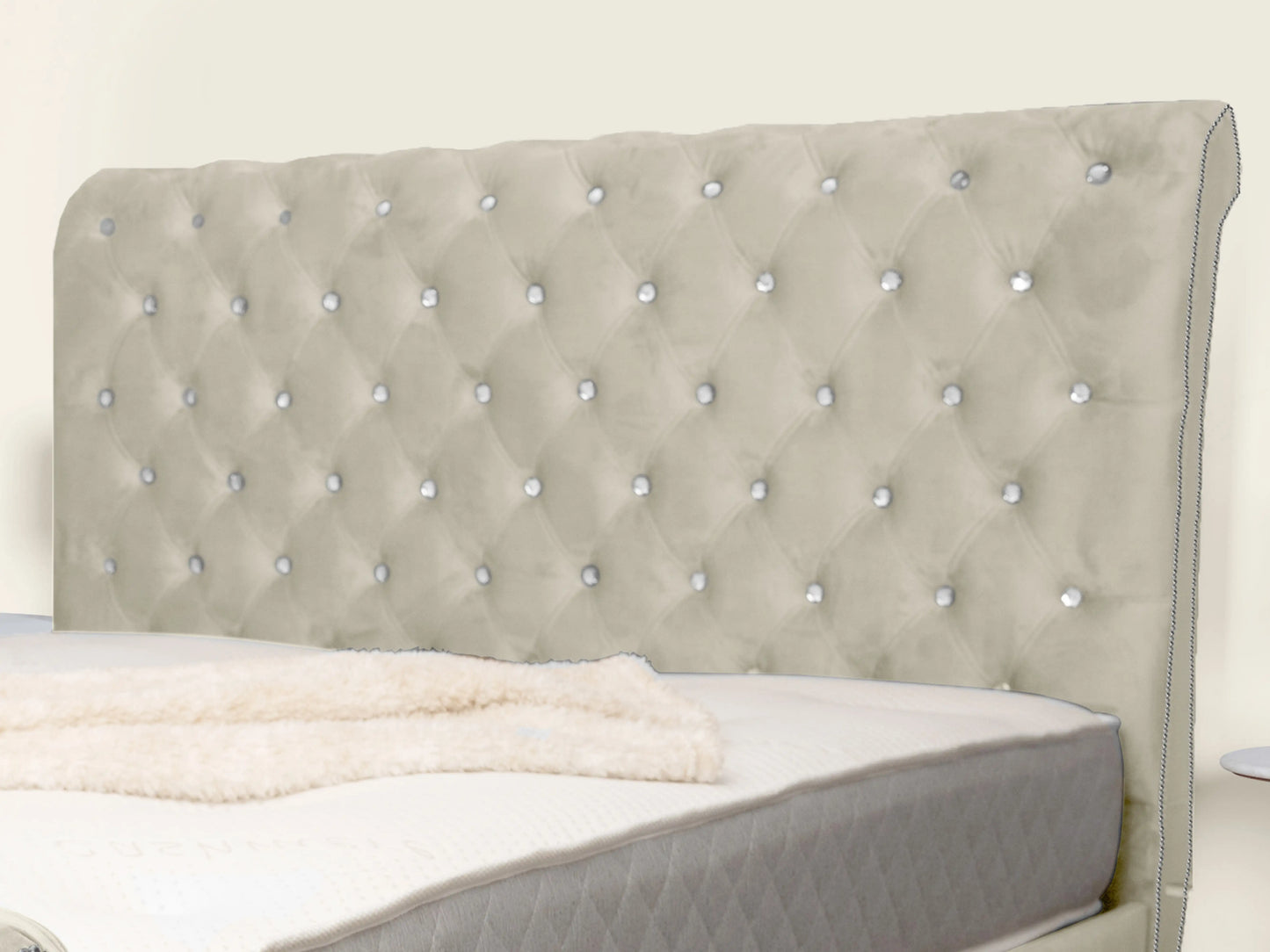 Swan Sleigh Chesterfield Upholstered Bed