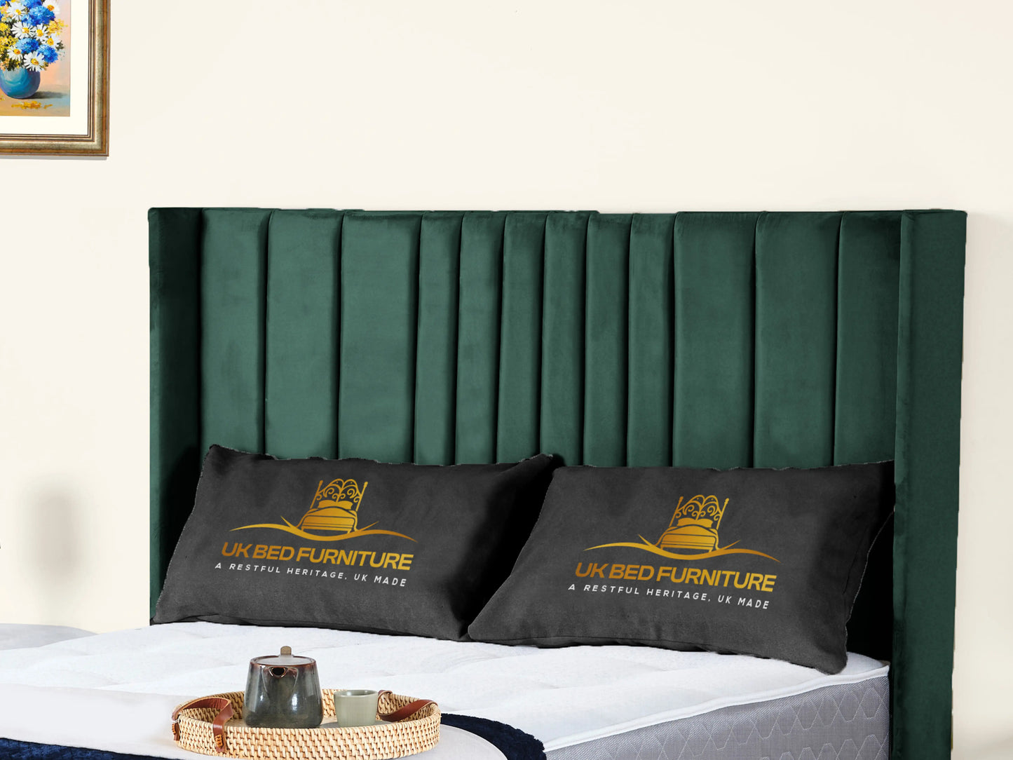 Valencia Lined Wings Upholstered Bed