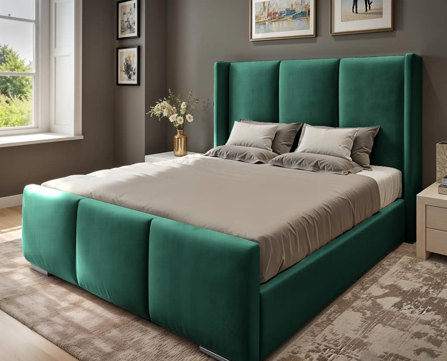 Miami winged Upholstered Bed