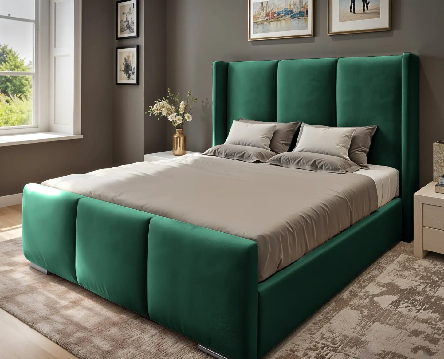 Miami winged Upholstered Bed