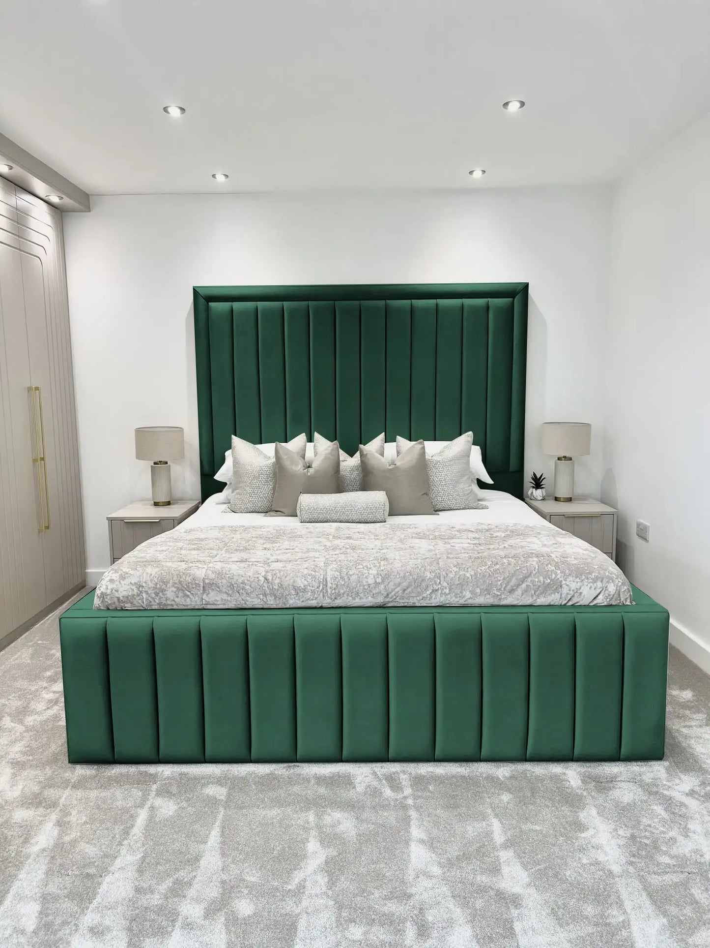 Hampton panel upholstered bed