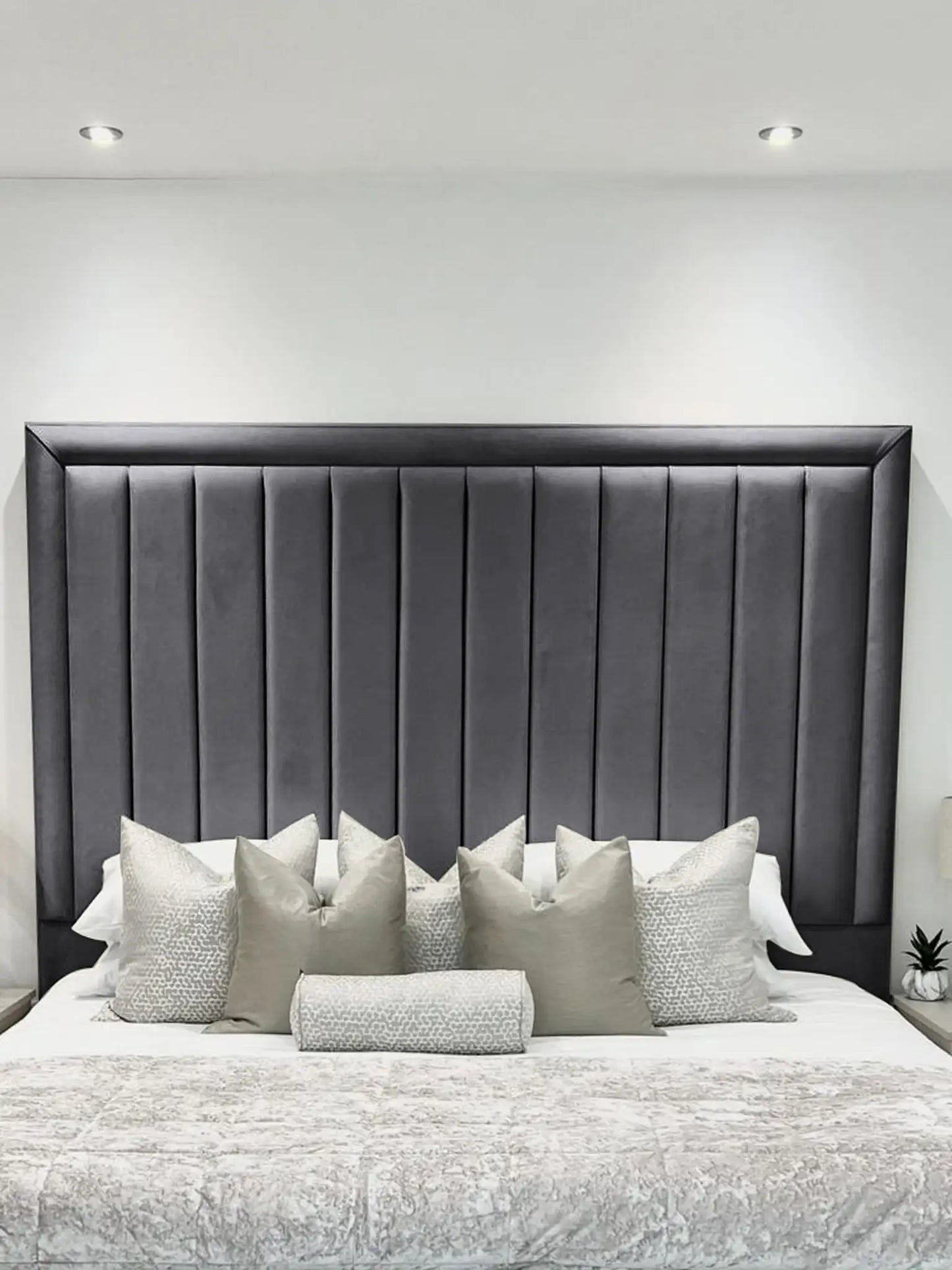 Hampton panel upholstered bed