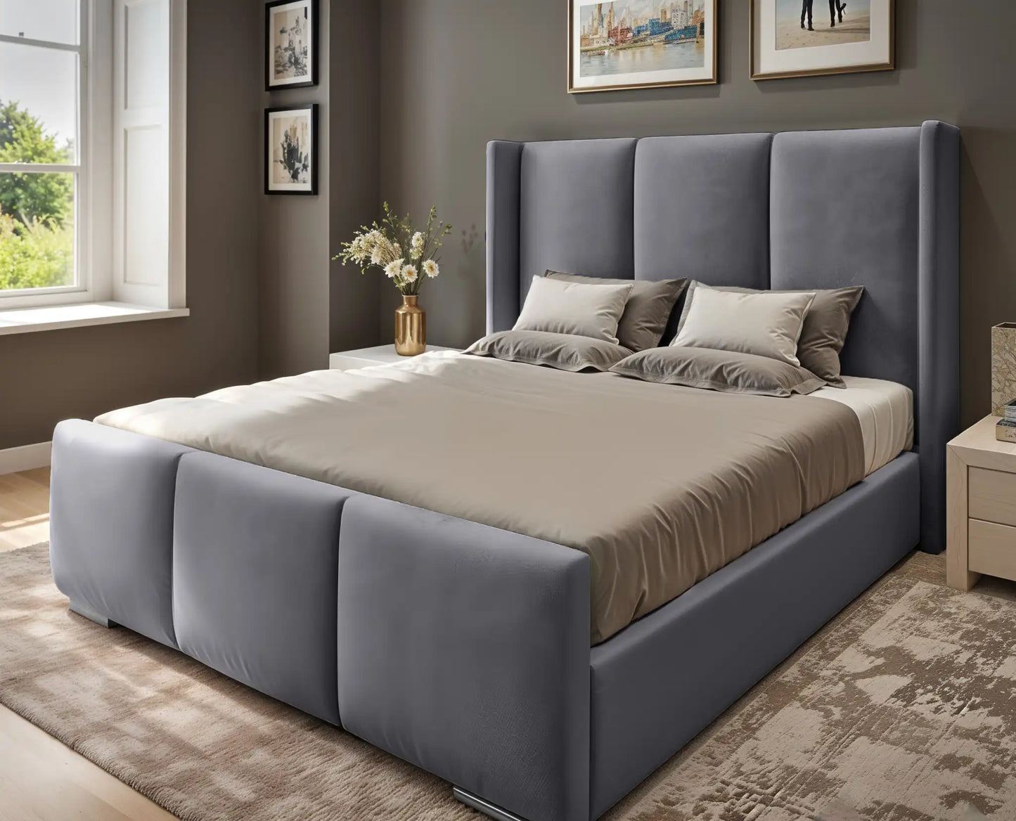 Miami winged Upholstered Bed