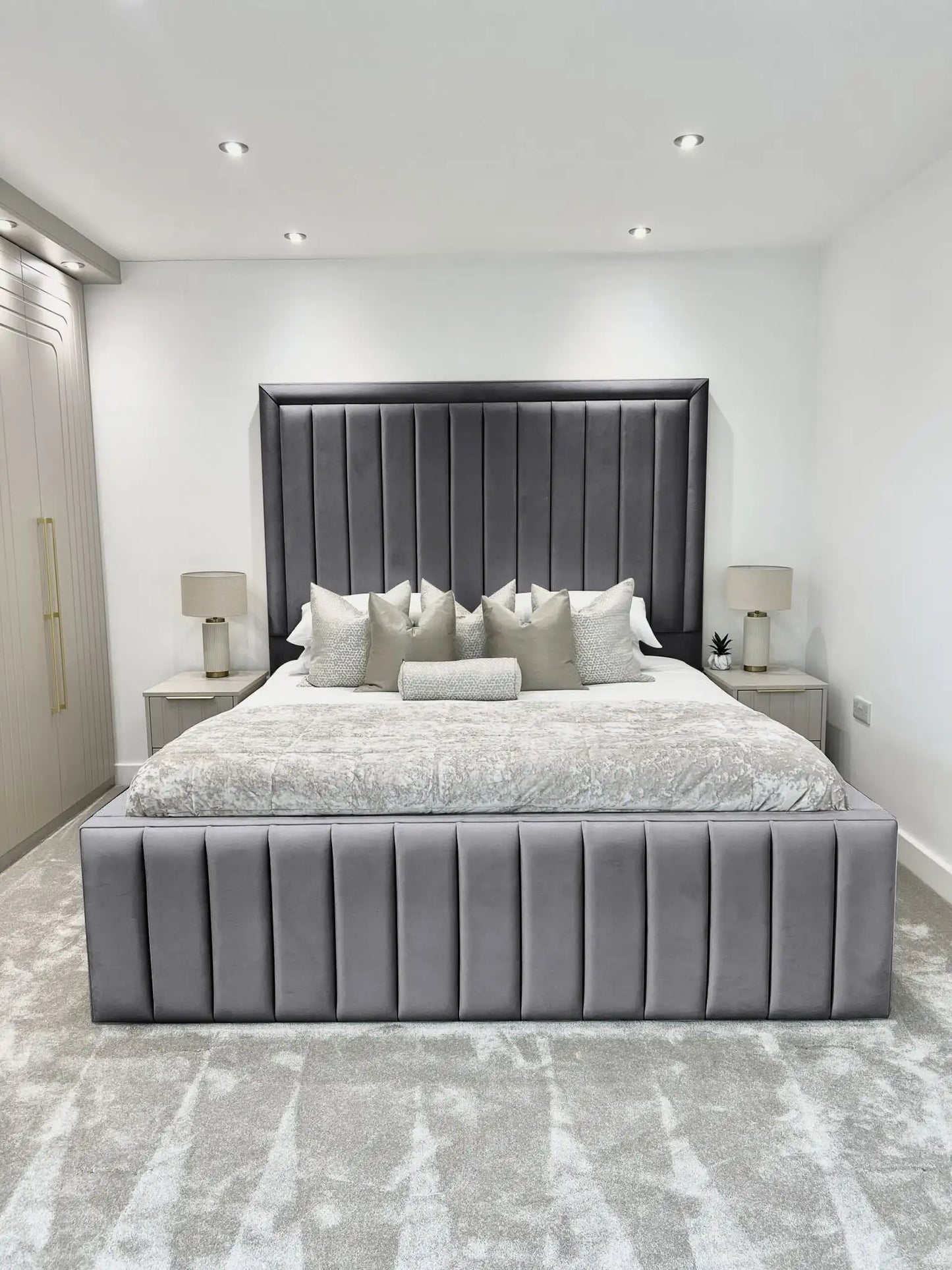Hampton panel upholstered bed