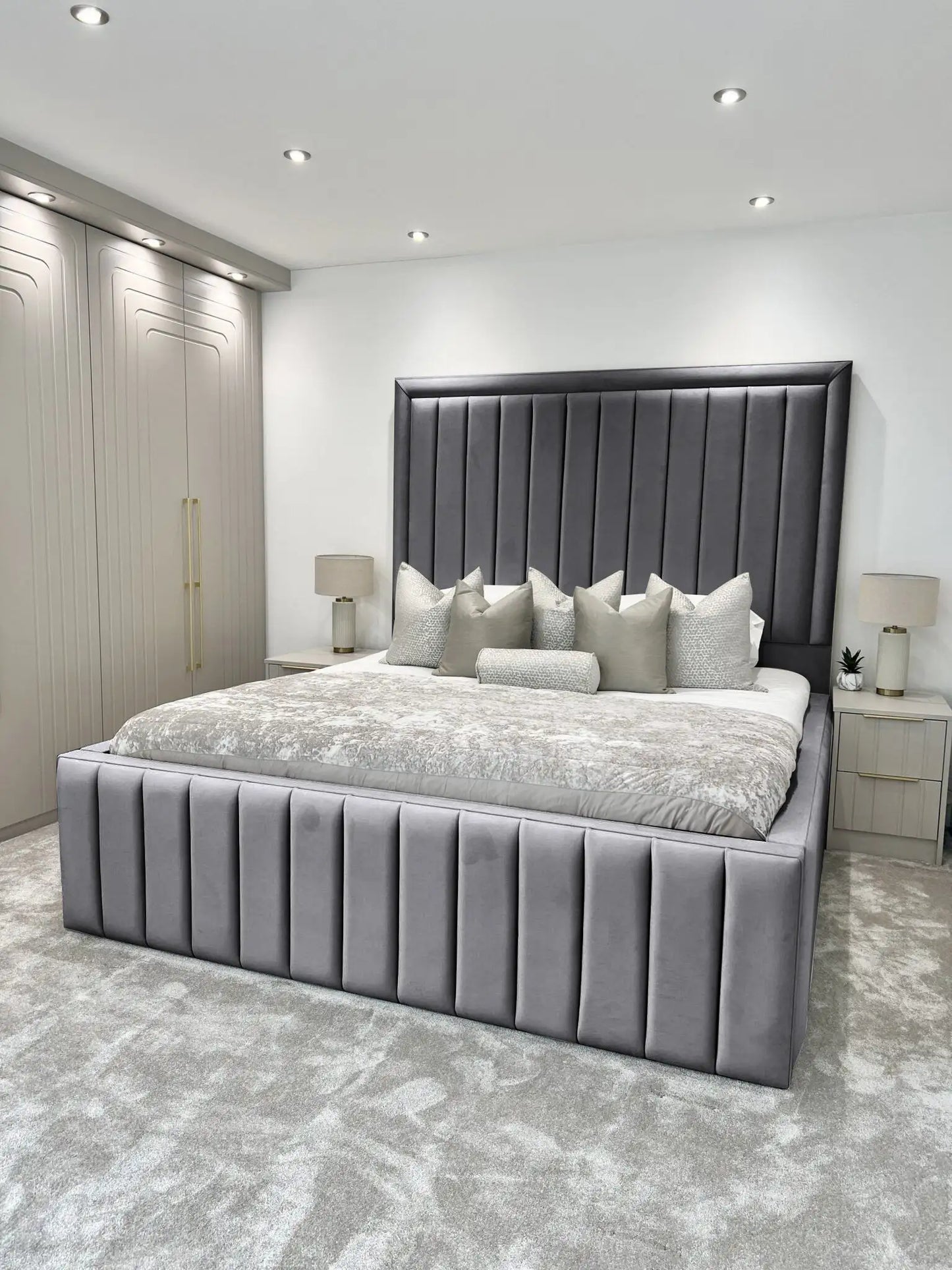 Hampton panel upholstered bed