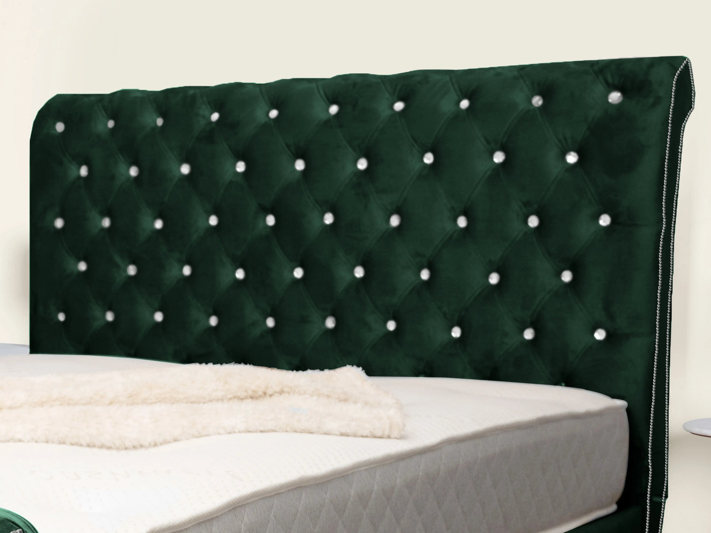 Swan Sleigh Chesterfield Upholstered Bed