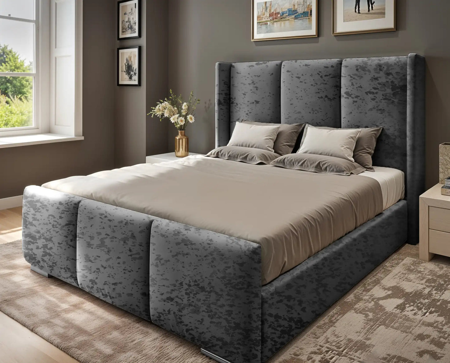 Miami winged Upholstered Bed
