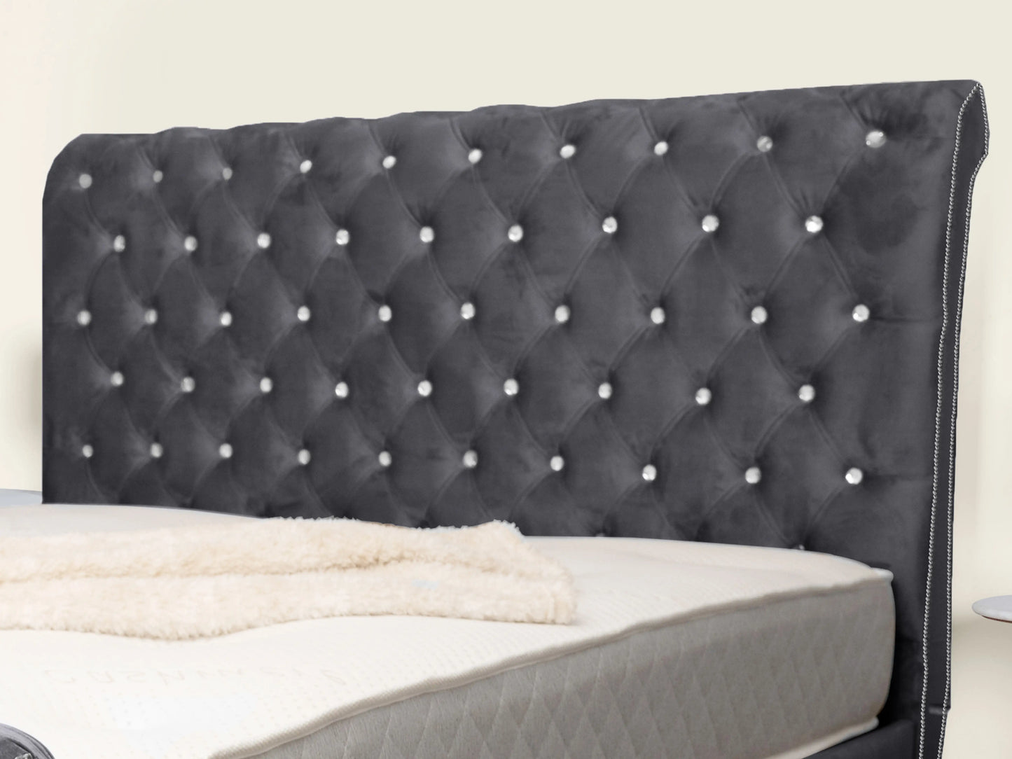 Swan Sleigh Chesterfield Upholstered Bed