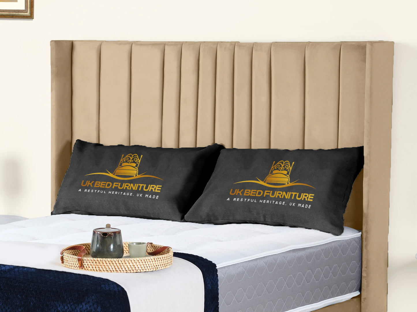 Valencia Lined Wings Upholstered Bed