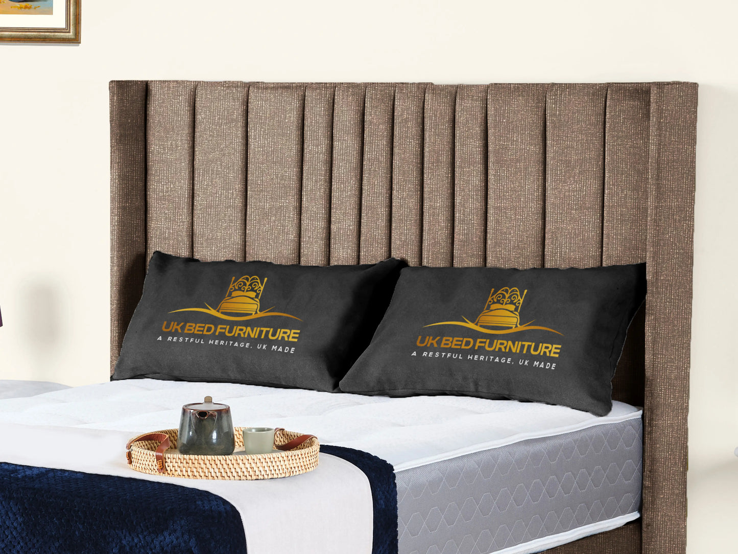 Valencia Lined Wings Upholstered Bed