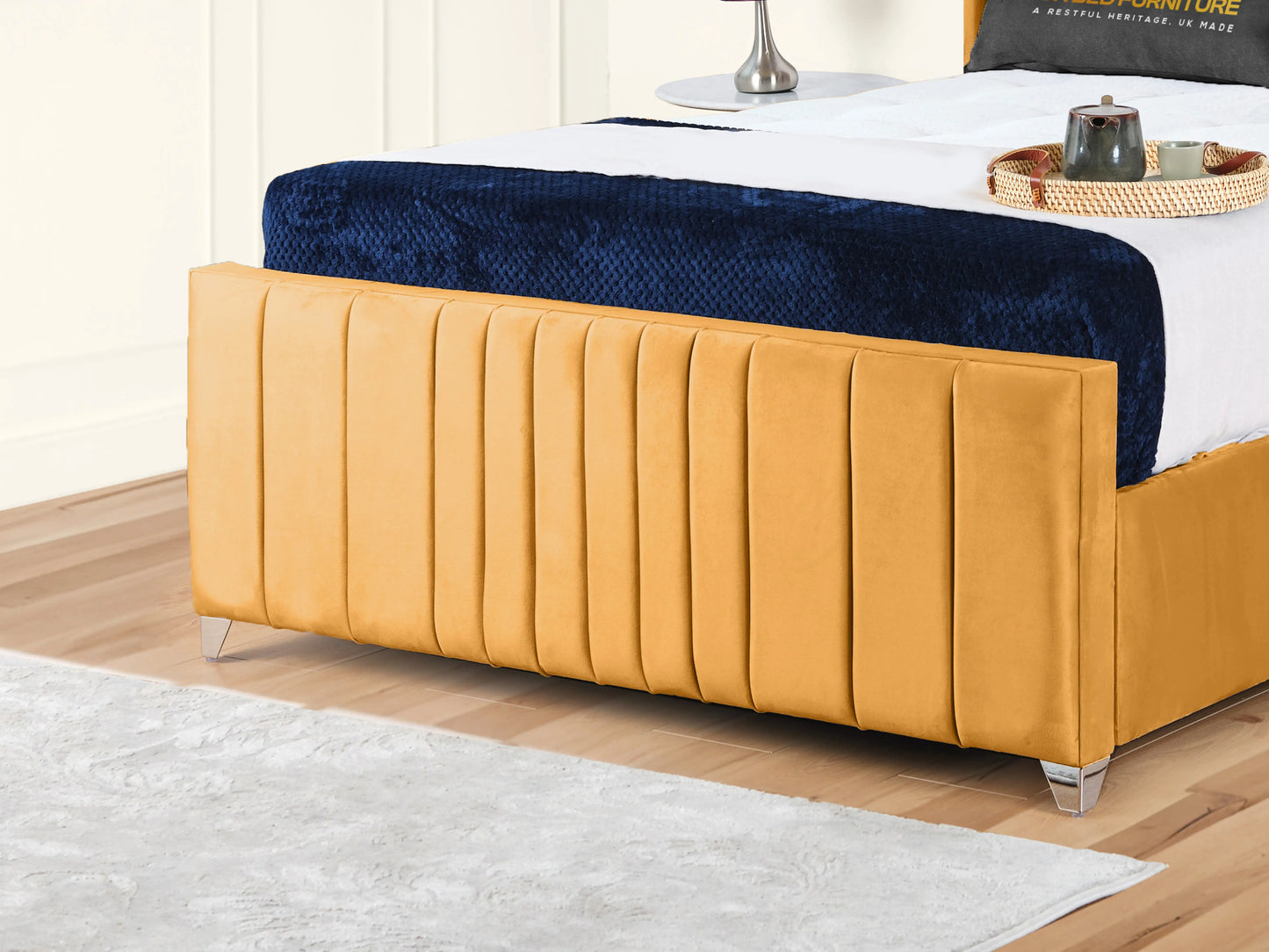 Valencia Lined Wings Upholstered Bed