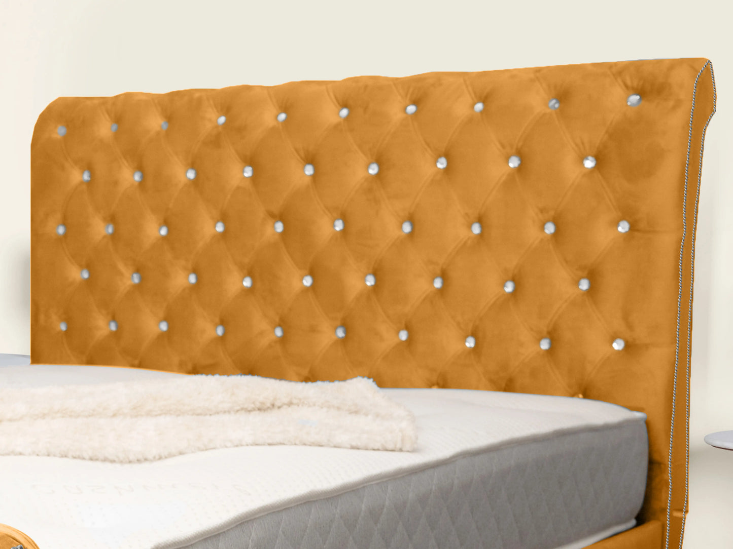 Swan Sleigh Chesterfield Upholstered Bed