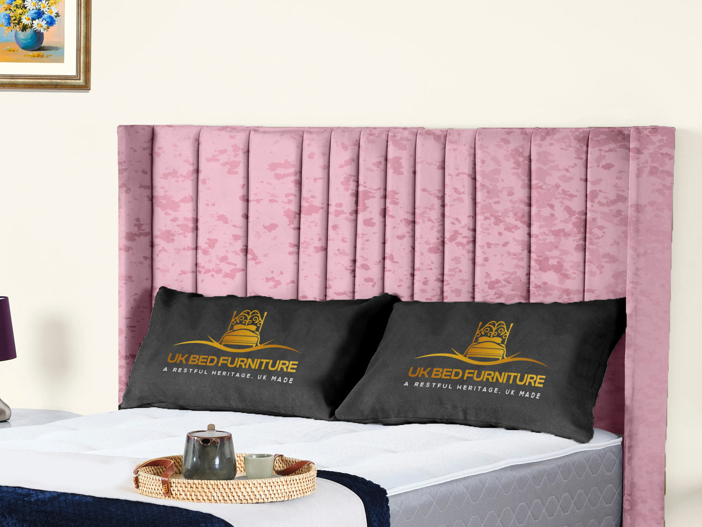 Valencia Lined Wings Upholstered Bed