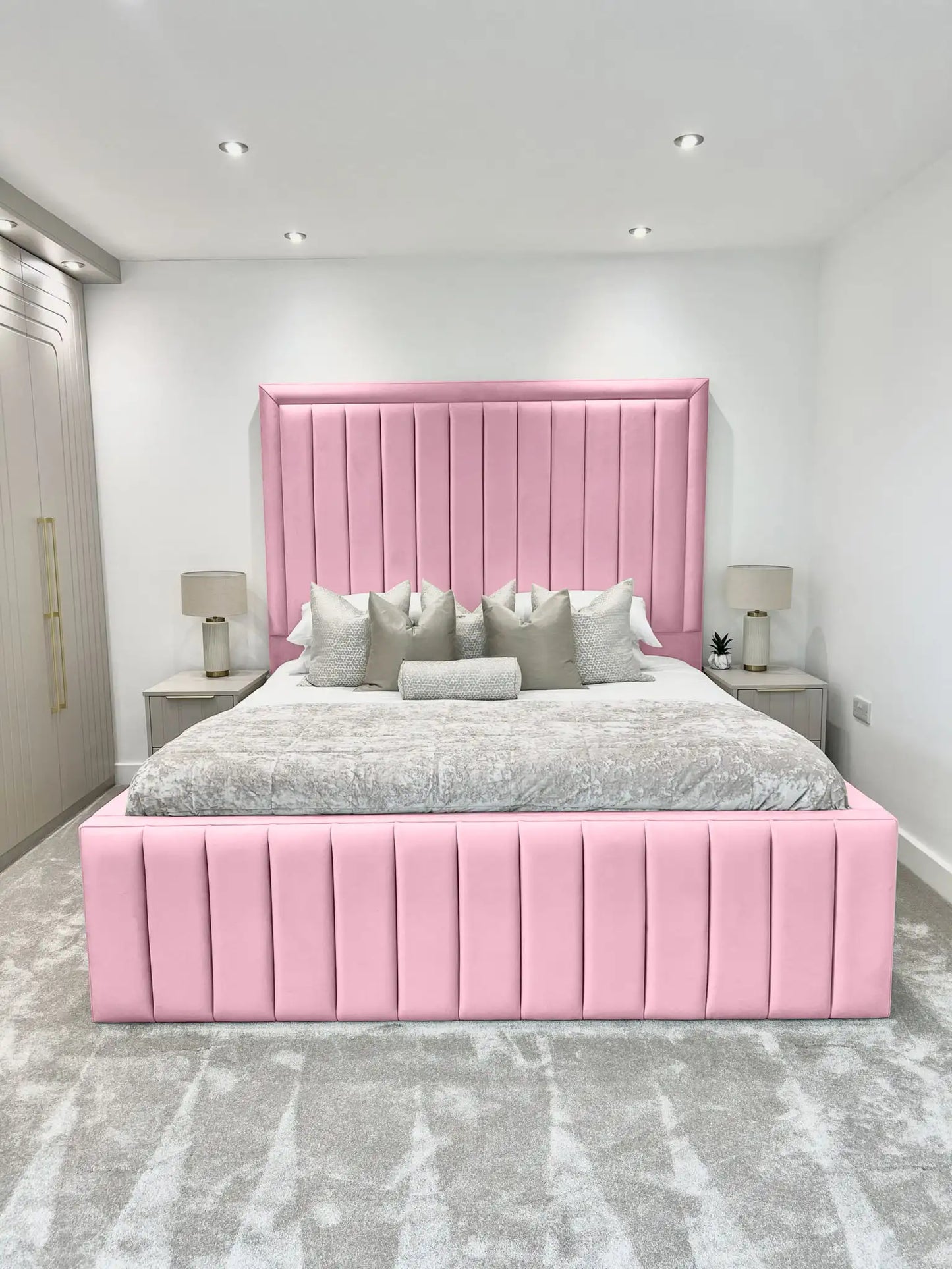 Hampton panel upholstered bed