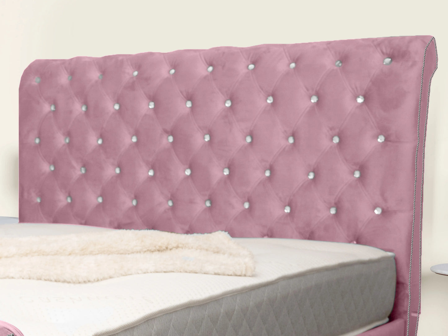 Swan Sleigh Chesterfield Upholstered Bed