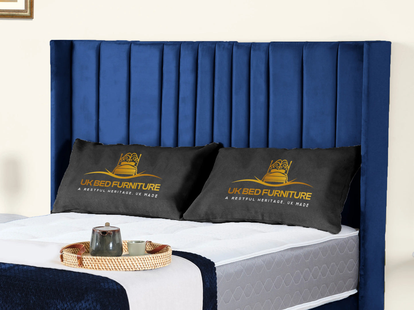 Valencia Lined Wings Upholstered Bed