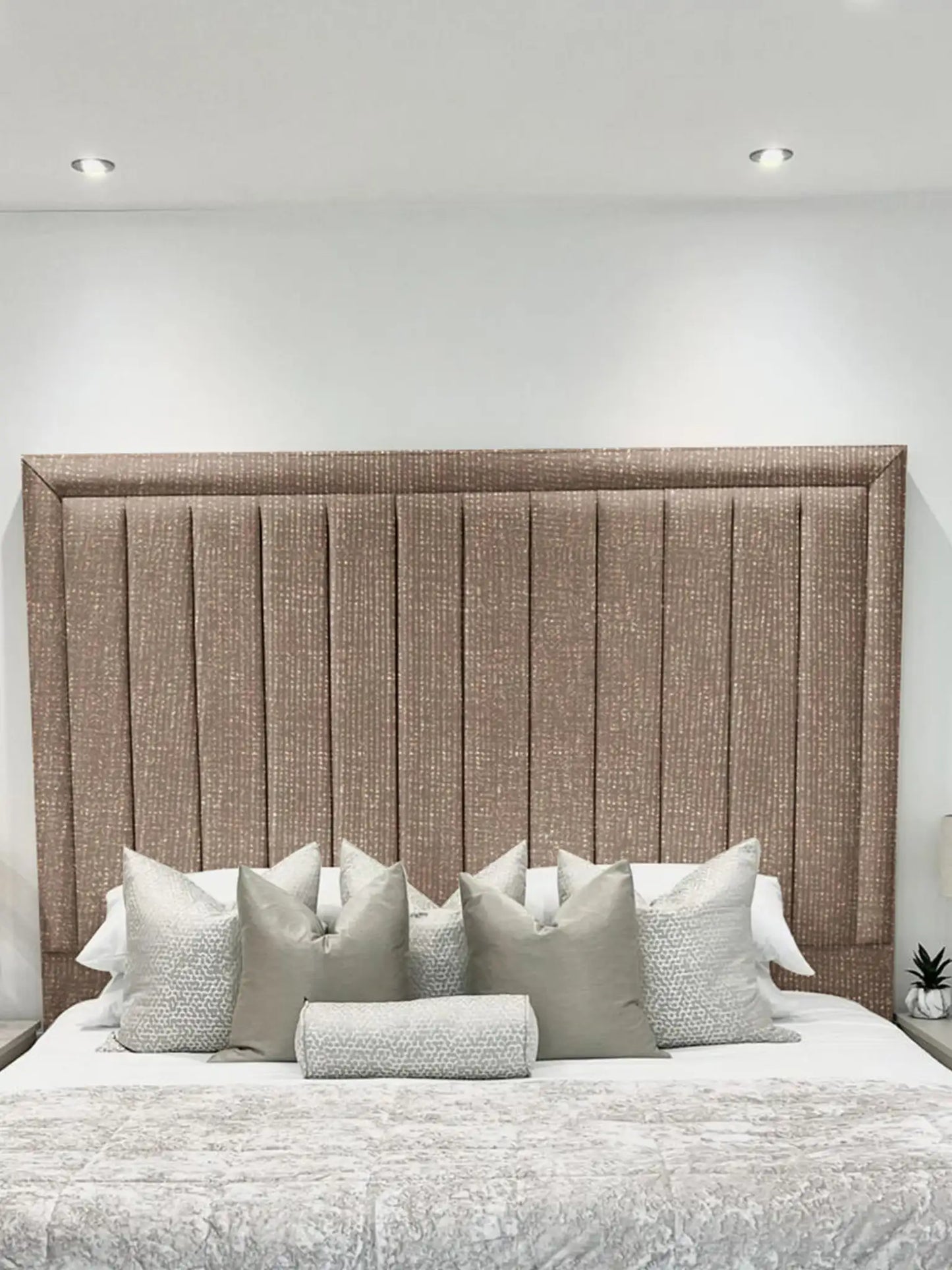 Hampton panel upholstered bed