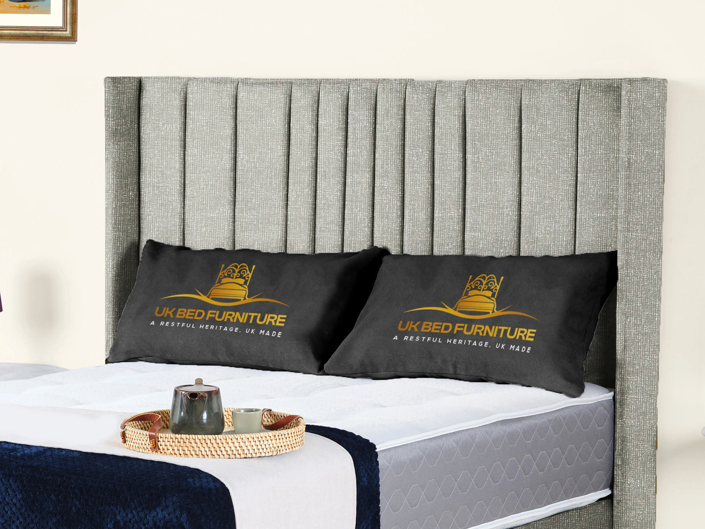Valencia Lined Wings Upholstered Bed