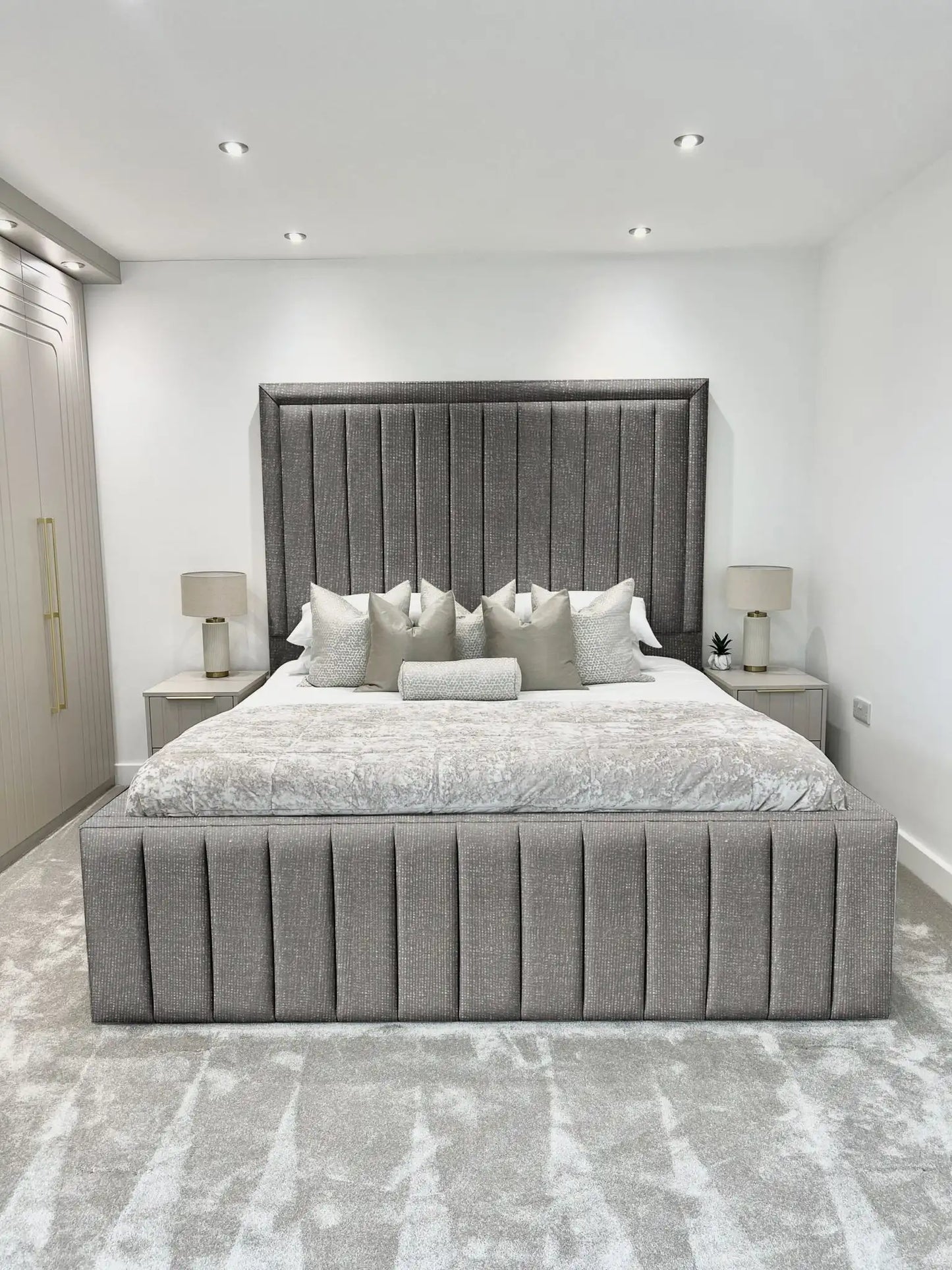 Hampton panel upholstered bed