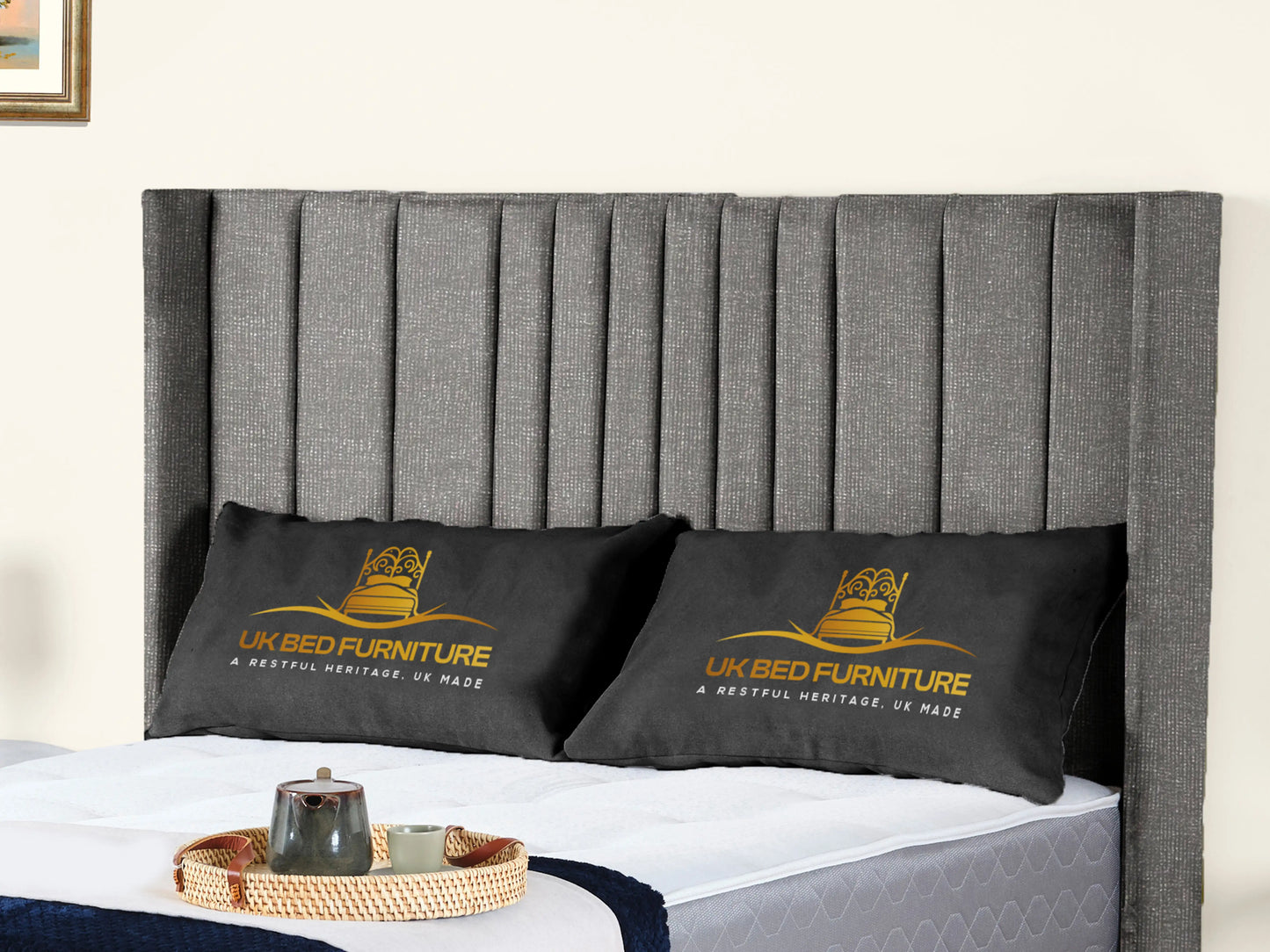 Valencia Lined Wings Upholstered Bed