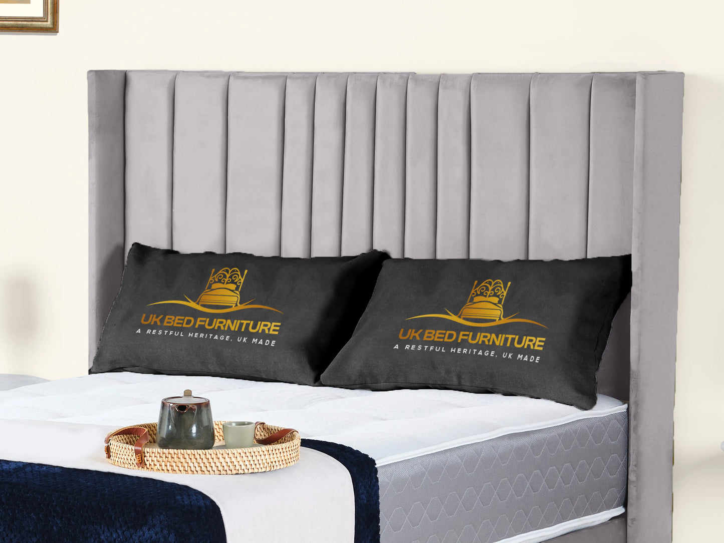 Valencia Lined Wings Upholstered Bed
