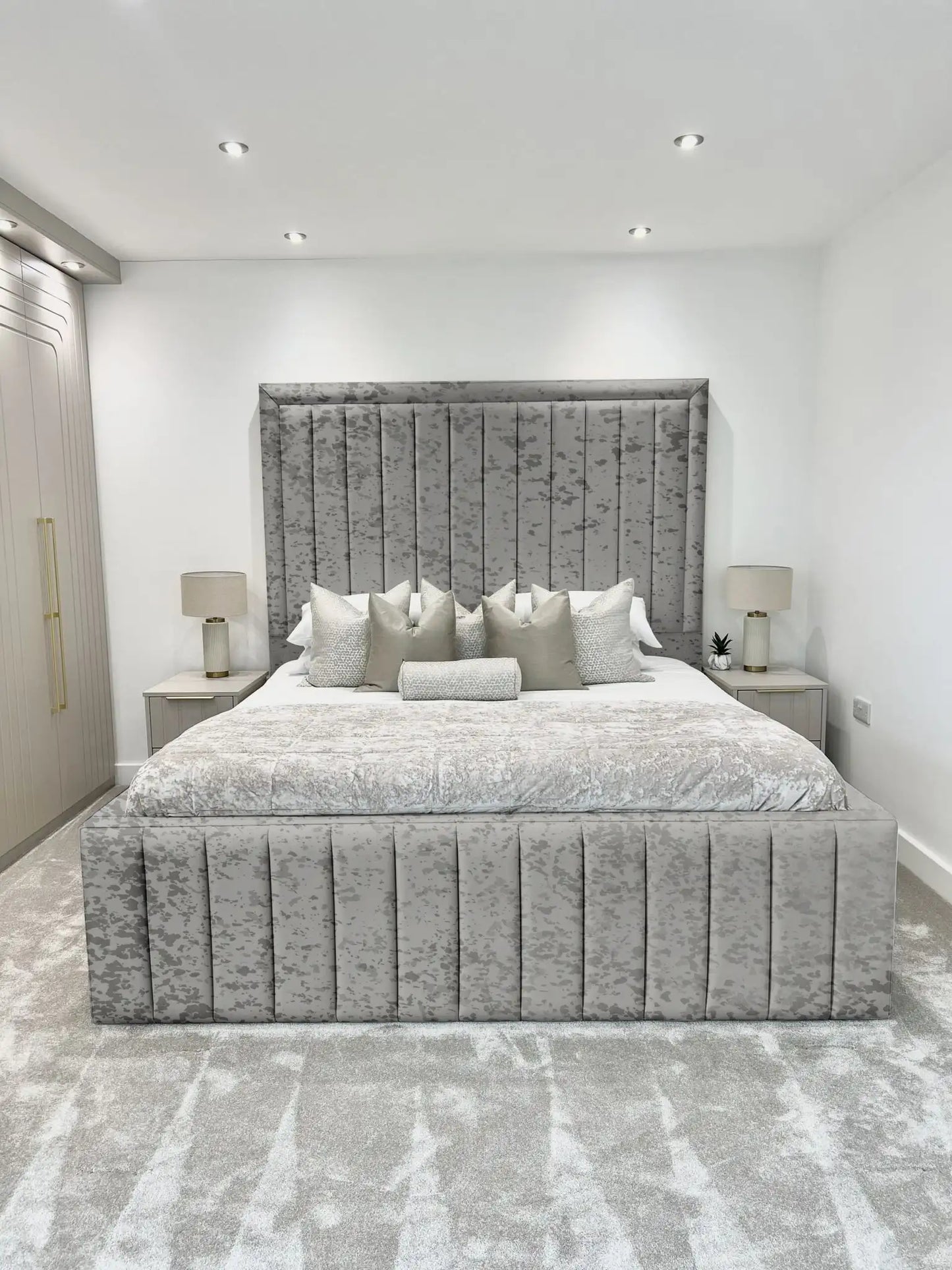 Hampton panel upholstered bed