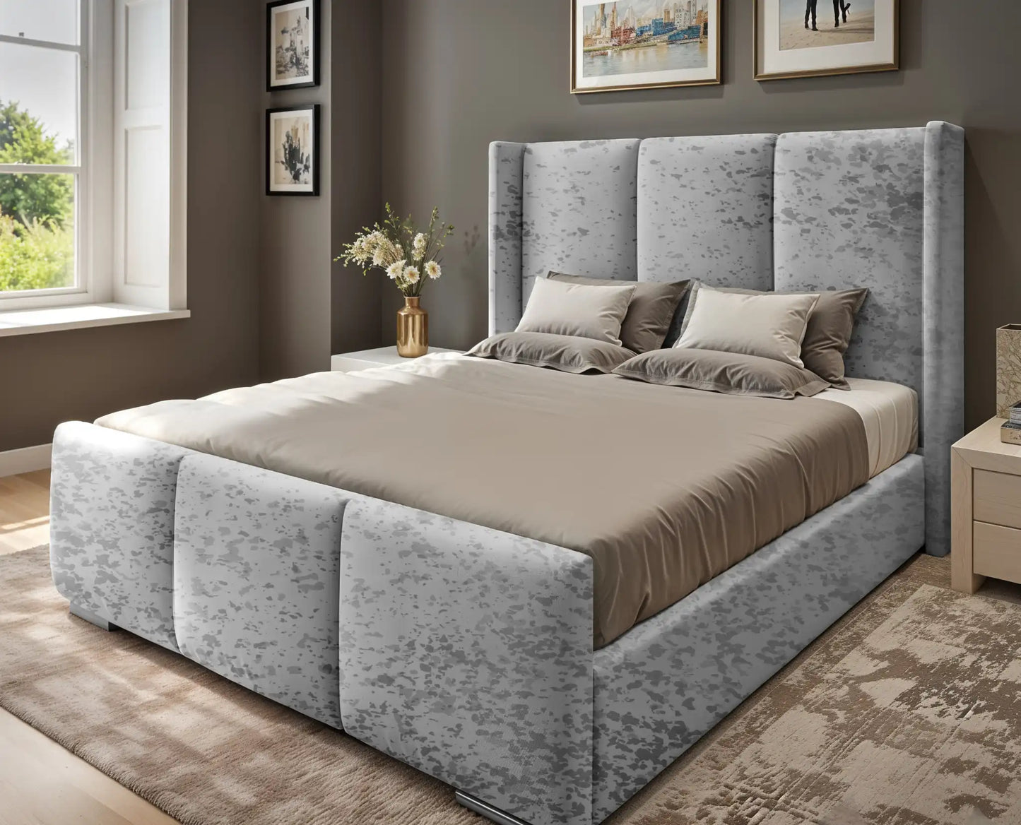 Miami winged Upholstered Bed