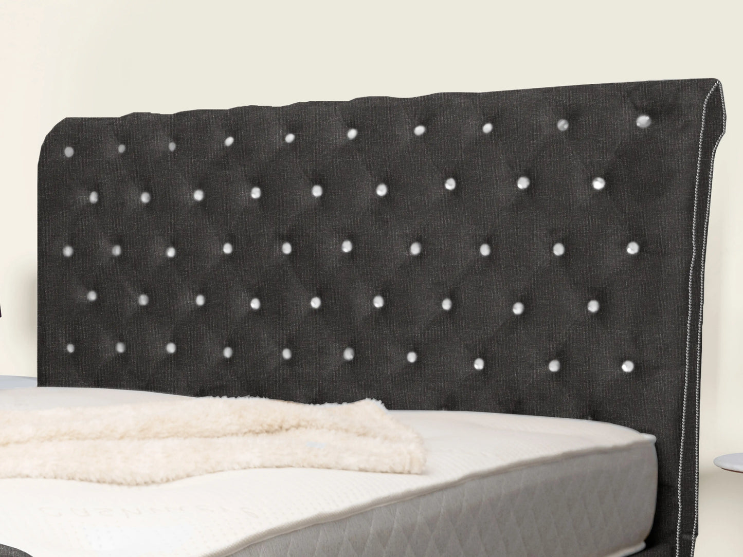 Swan Sleigh Chesterfield Upholstered Bed