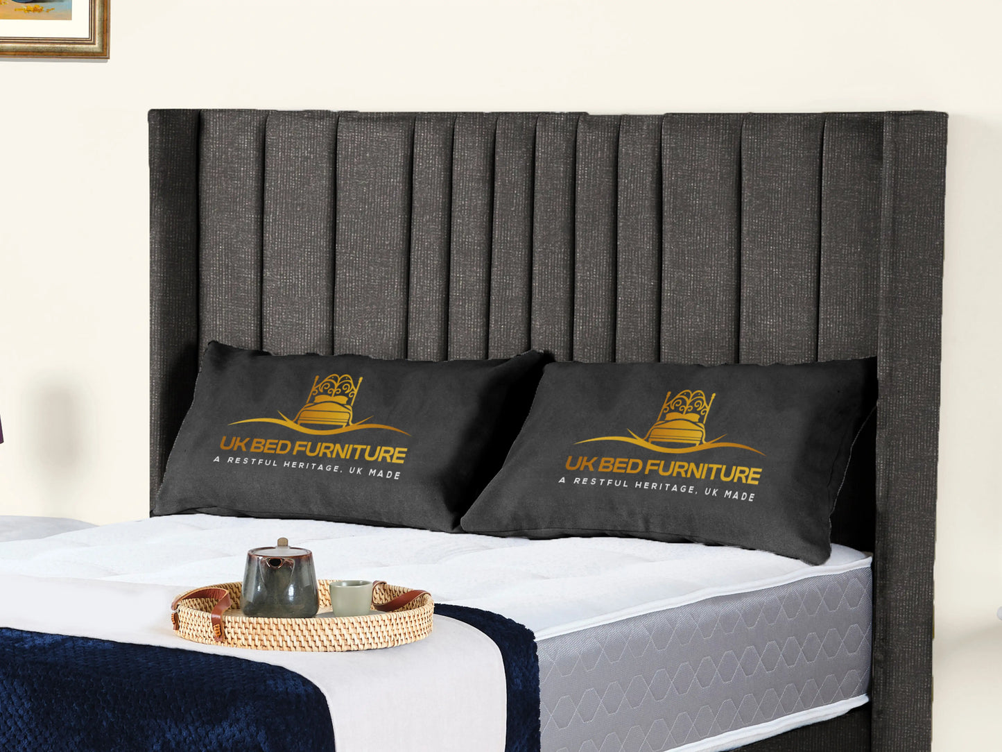 Valencia Lined Wings Upholstered Bed