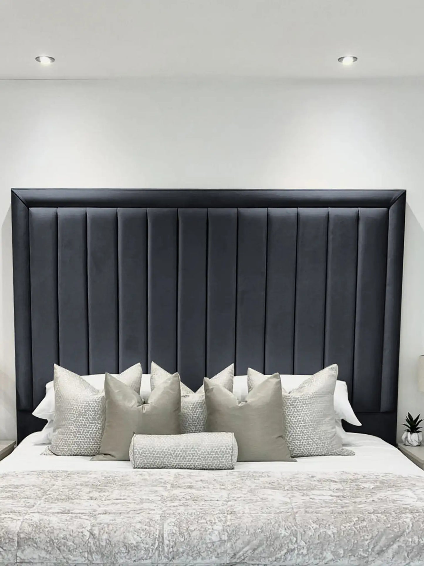 Hampton panel upholstered bed