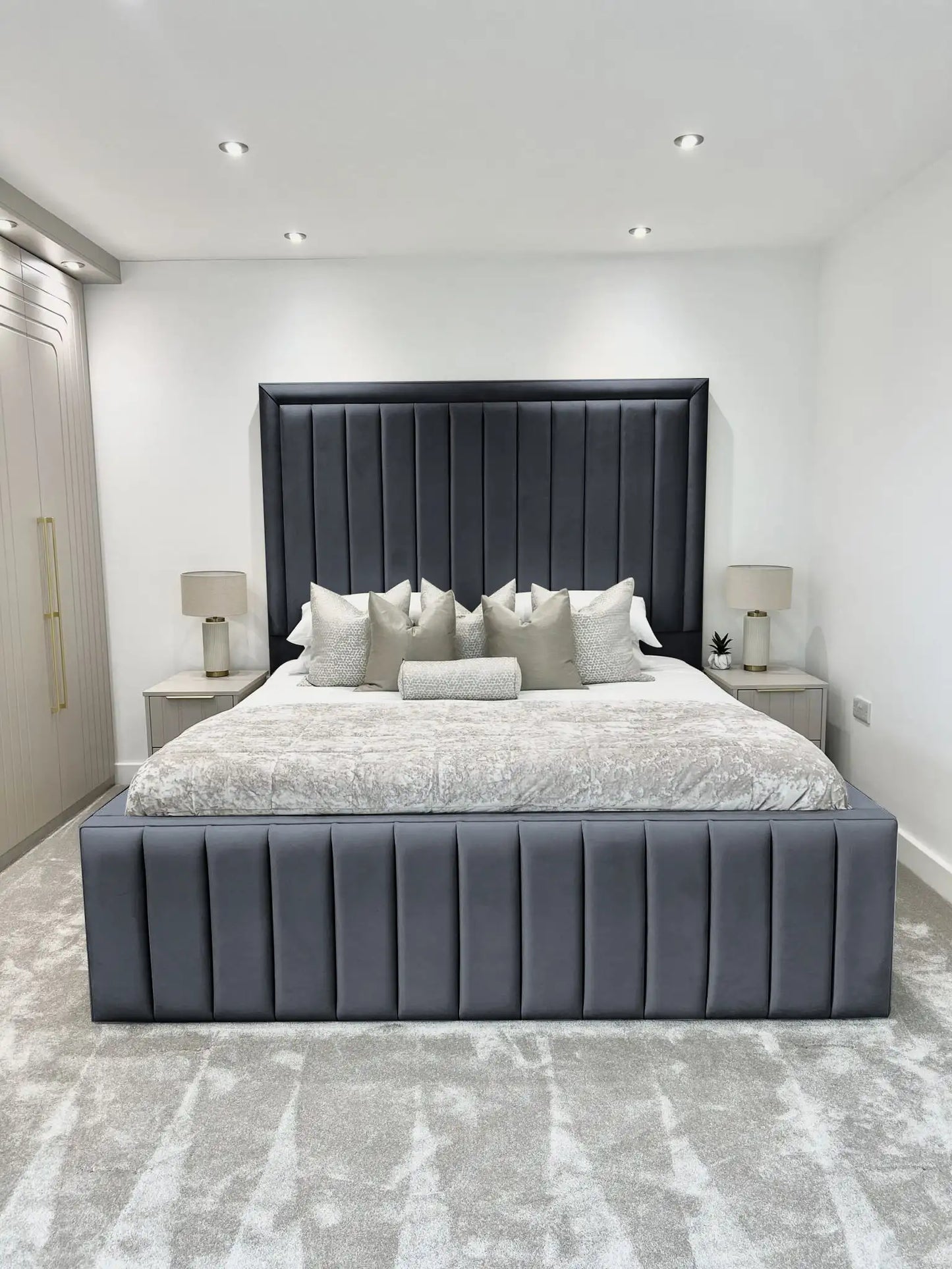 Hampton panel upholstered bed