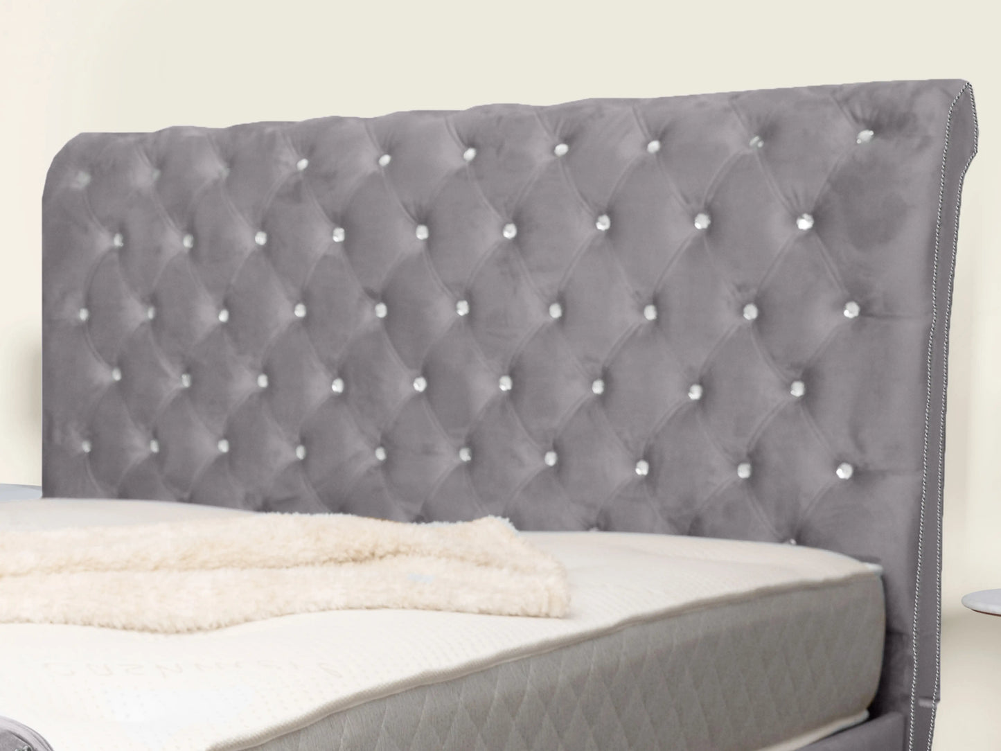 Swan Sleigh Chesterfield Upholstered Bed