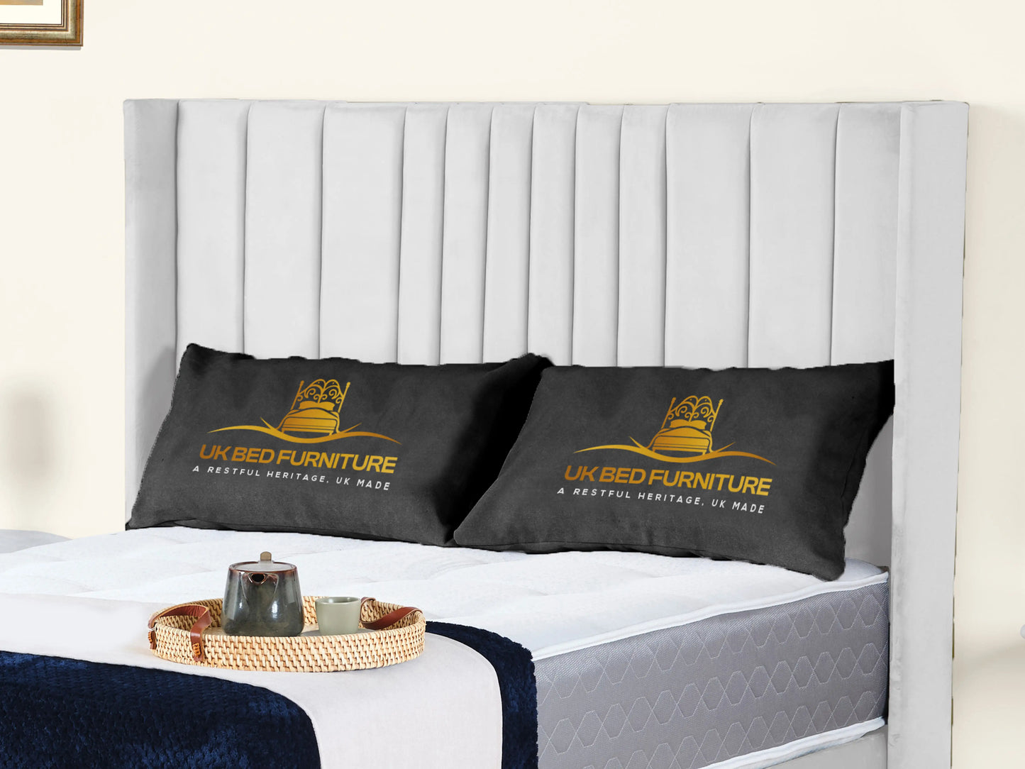 Valencia Lined Wings Upholstered Bed