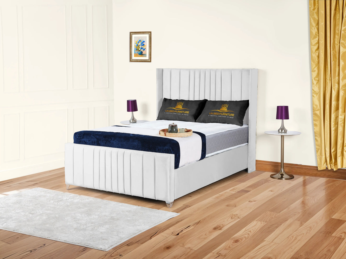 Valencia Lined Wings Upholstered Bed