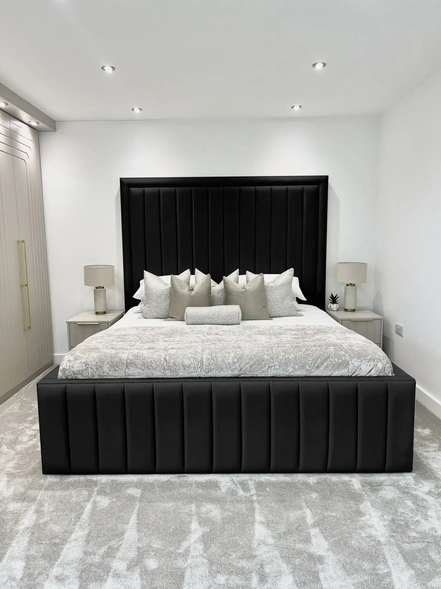 Hampton panel upholstered bed